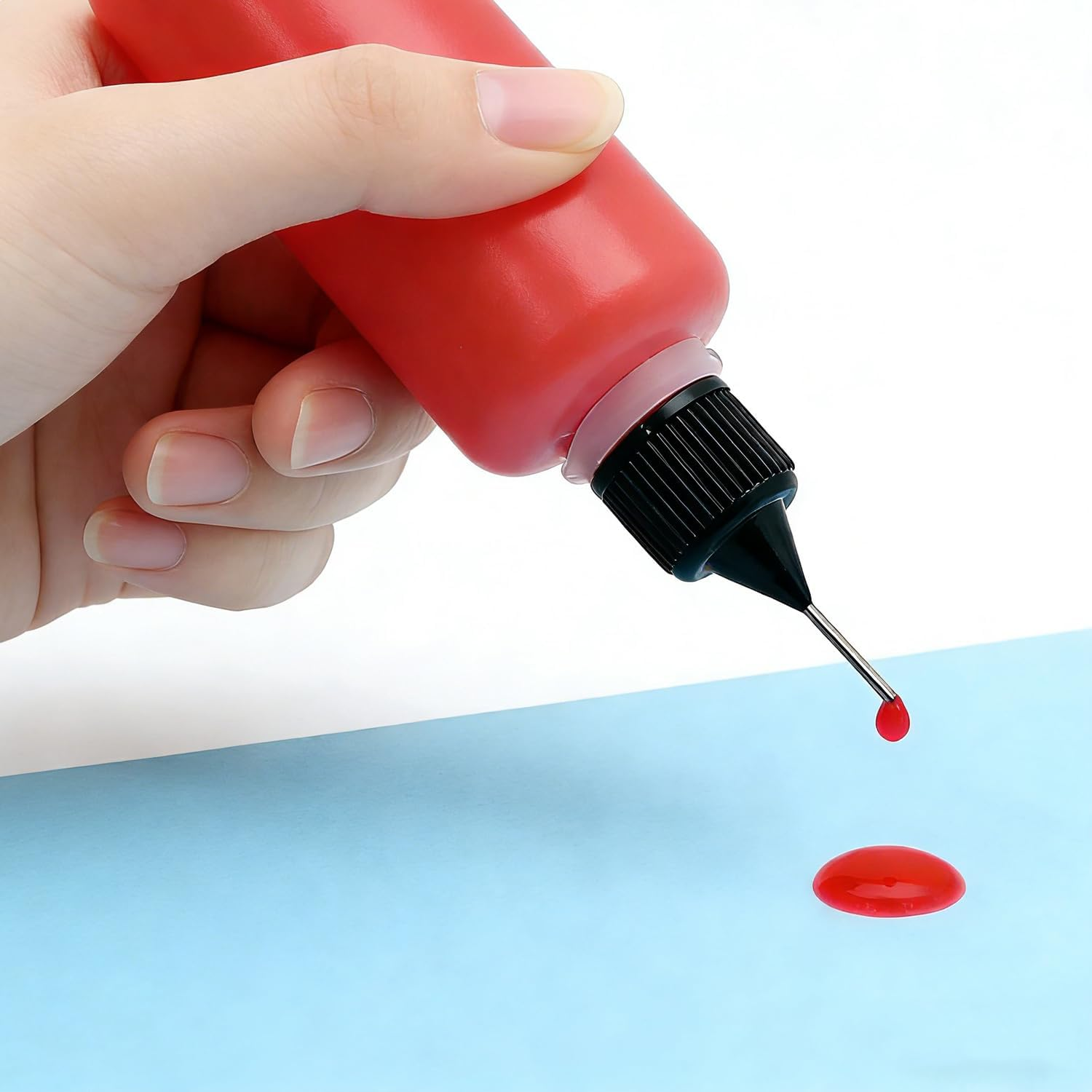 5 Pcs Needle Tip Bottle,4 Ounce Precision Glue Applicator Bottlesfor with 2 Mini Funnels for Crafts, Art, Resin, Slime, Diy(Multicolor Lids) image number 4