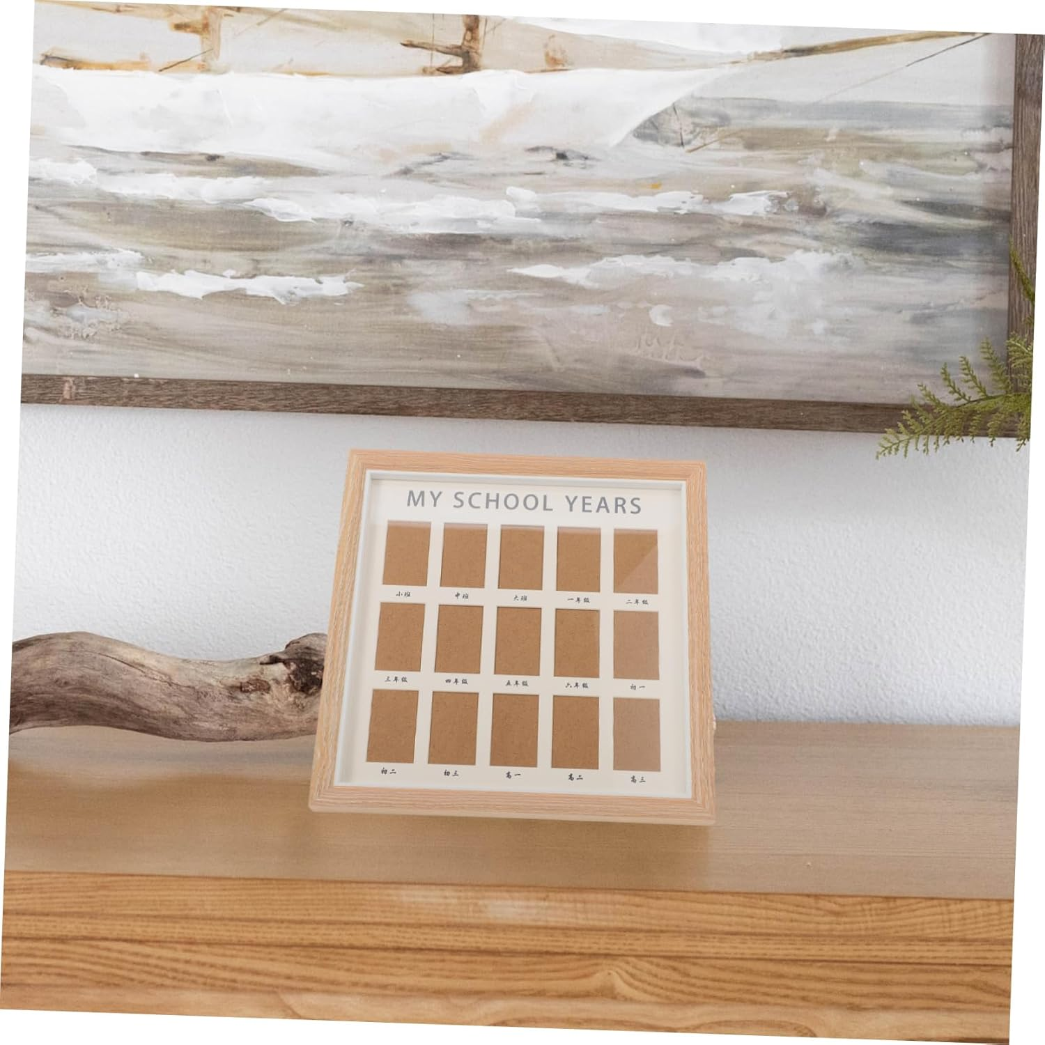 School Picture Frame Collage Durable Tabletop Photo Holder for Newborn to Graduation Memories Beautiful Growth Record Display for Home and Art Gallery image number 2