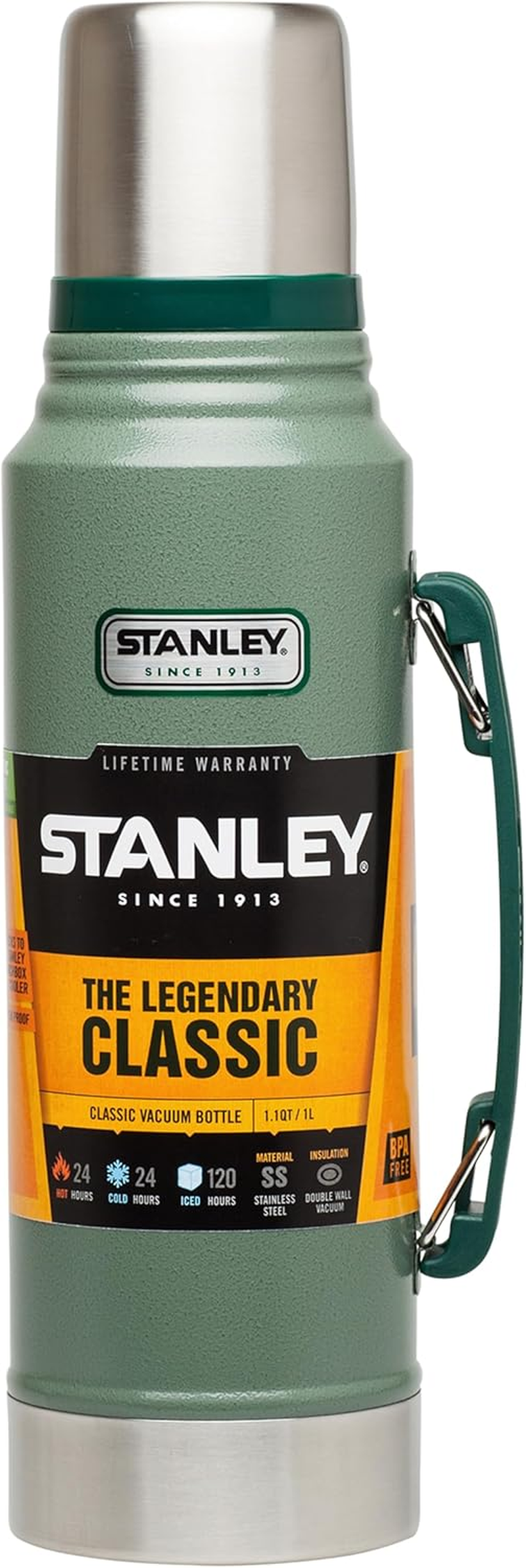 Stanley Classic Vacuum Bottle 2QT Hammertone Green image number 3