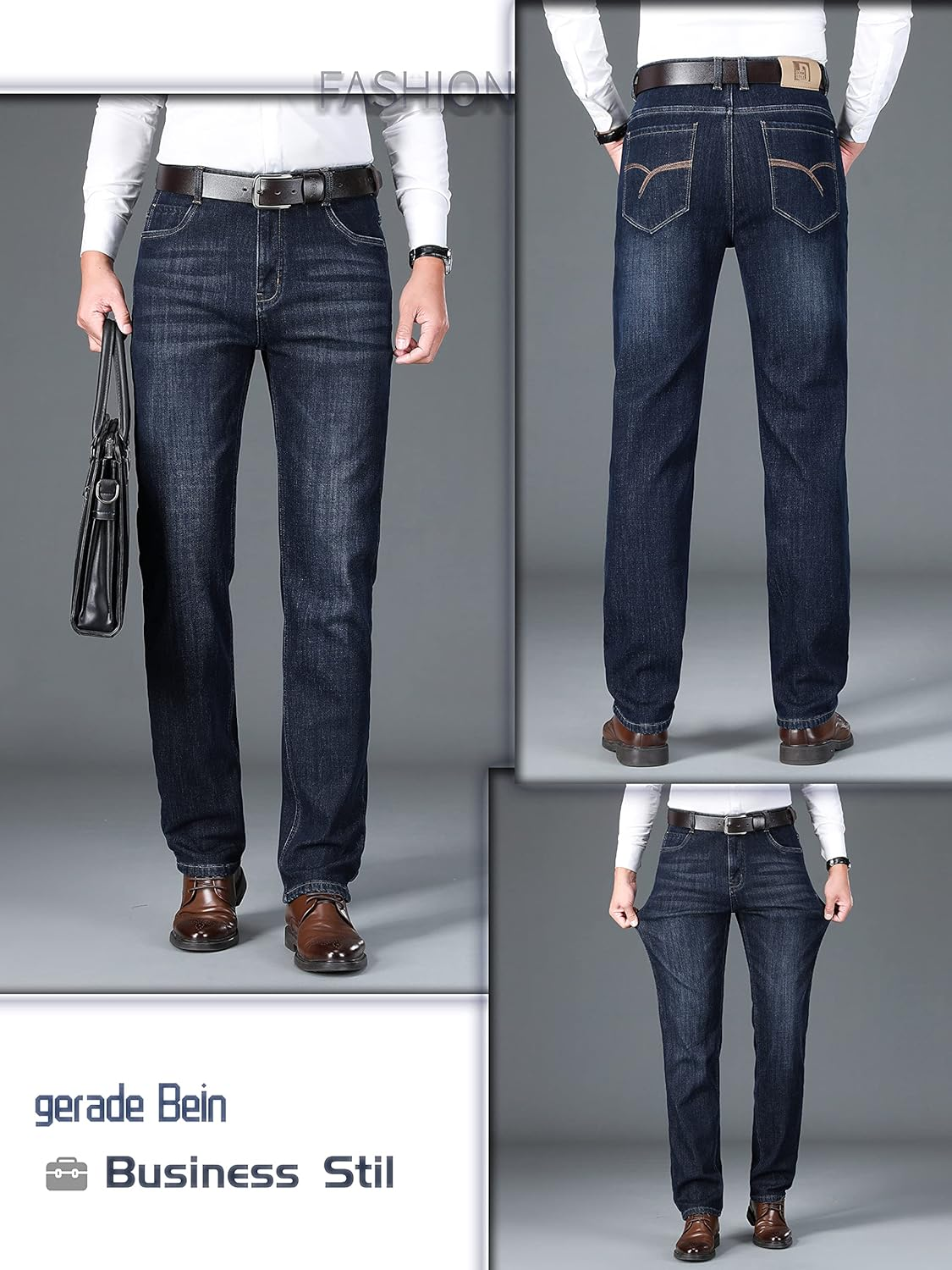 Ziilay Men'S Winter Jeans, Trousers, Winter Trousers, Thermal Jeans, Warm Lined with Fleece, Winter Jeans image number 4