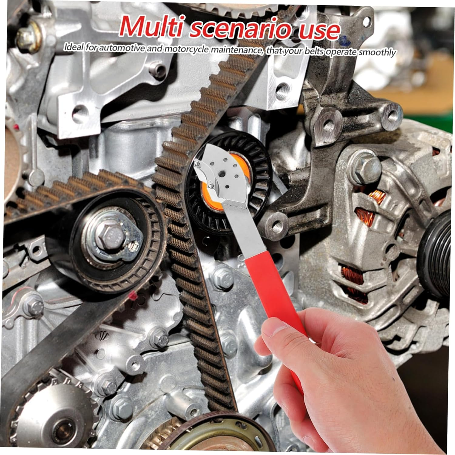LIFKOME Timing Belt Tensioner Tool Adjustable Pulley for Engine Repair Strap Tension Adjuster for Automotive and Motorcycle Use image number 1