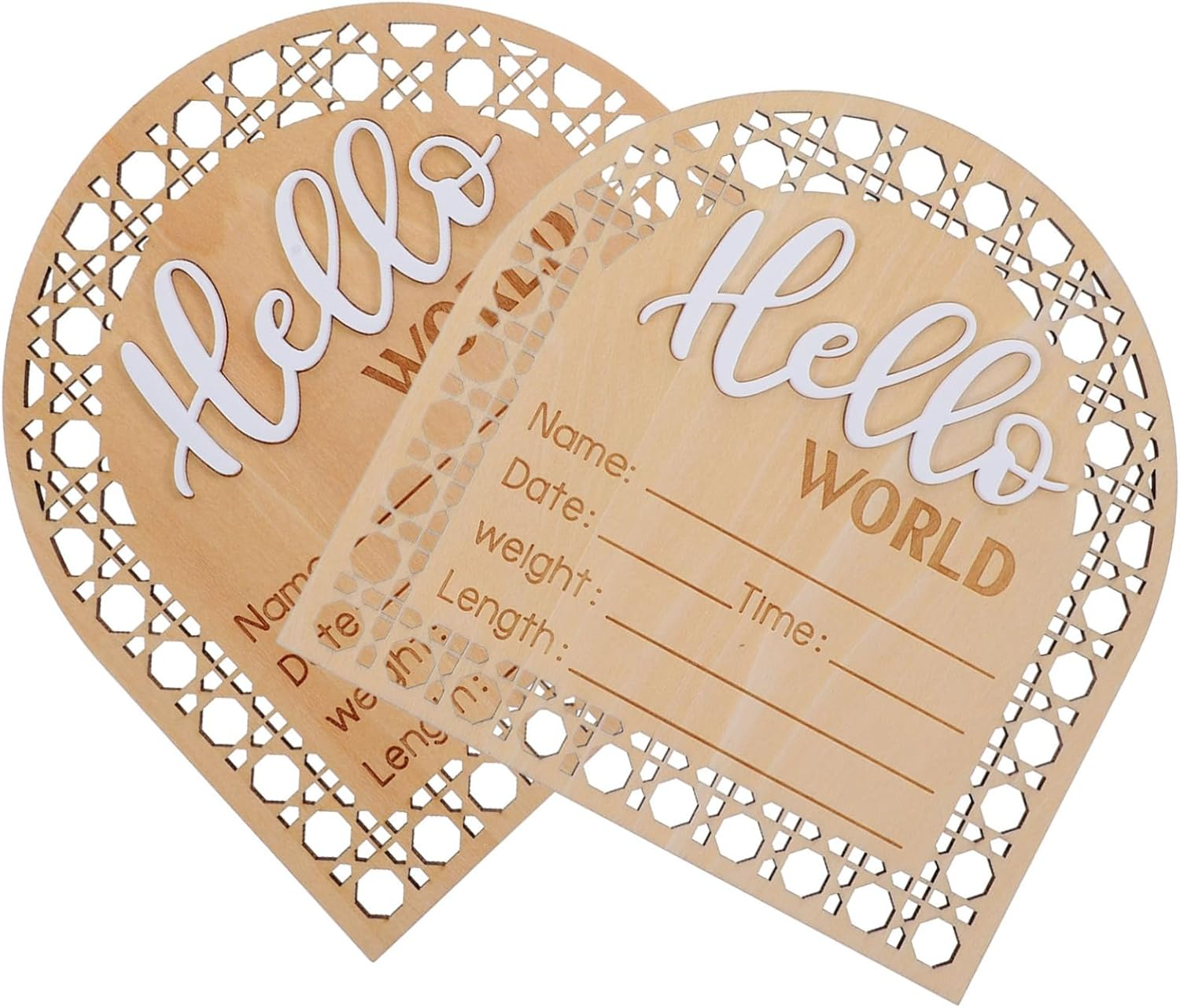 2Pcs Unique Nursery Decor Newborn Birth Announcement Sign Wooden Name Sign for Newborn Photography image number 5