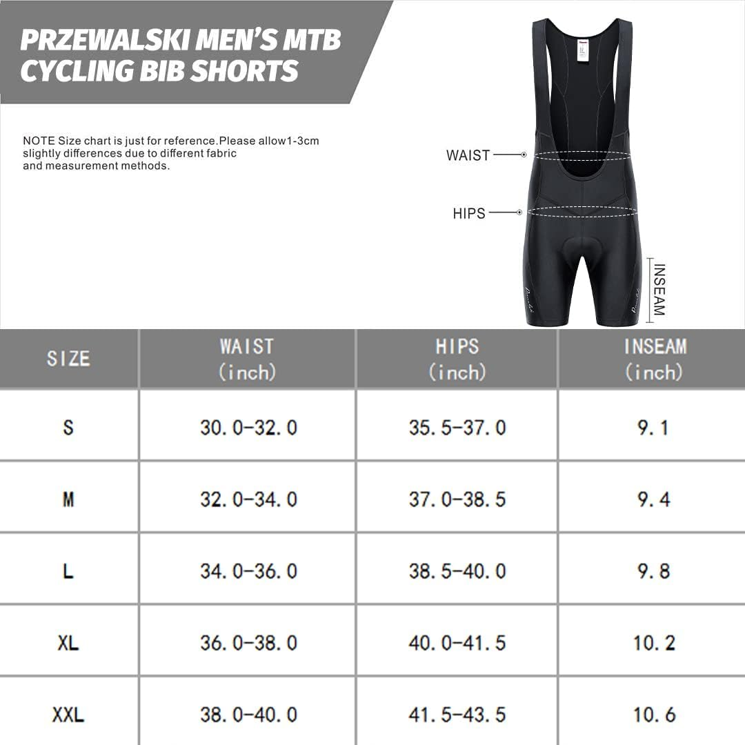Przewalski Men'S 3D Padded Cycling Bike Bib Shorts, Excellent Performance and Better Fit image number 2