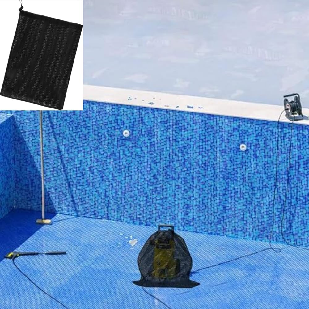 2 Pack 12.2"X 15.9" Pump Barrier Bag, with Drawstring Pond Mesh Pump Filter Bag for Pond Biofilters Aquarium Filtration and Outdoor Swimming Pool Black Media Bags image number 4