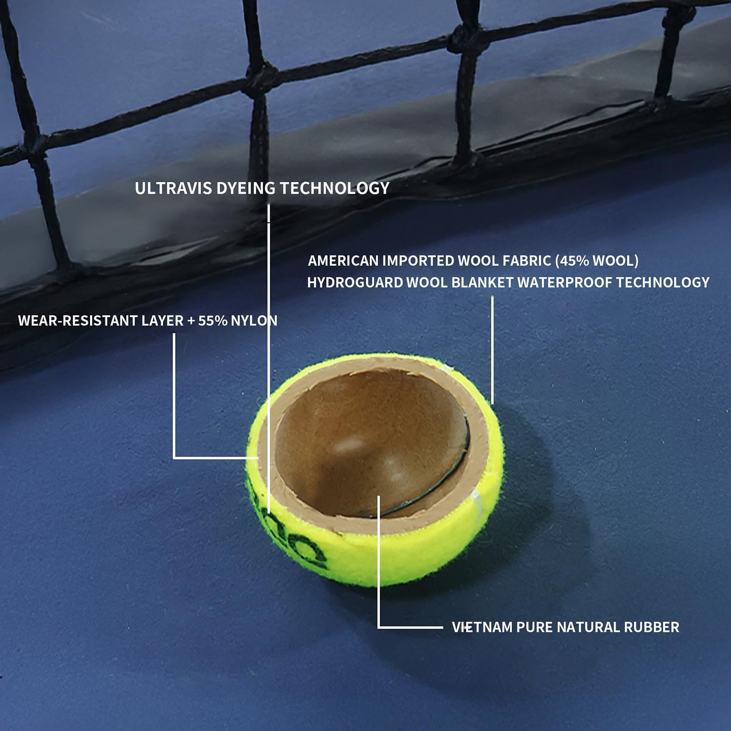 Odea Gold Professional Training Tennis Balls - Durable High Rebound 140-148CM, ITF Approved with Storage Bag image number 6