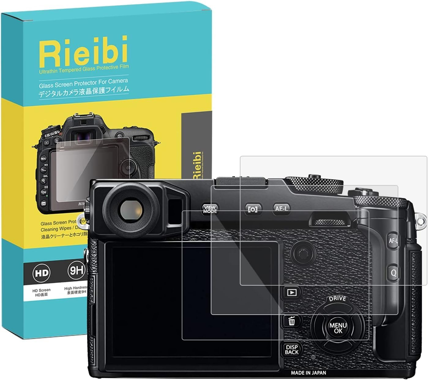 Rieibi (3 Packs) Screen Protector for Fujifilm X-Pro2 XPRO2 Digital Camera, 0.33Mm 9H Hardness Tempered Glass Film for Fuji X-Pro 2 X-Pro-2 Anti-Fingerprint Anti-Scratch Ultra-Clear