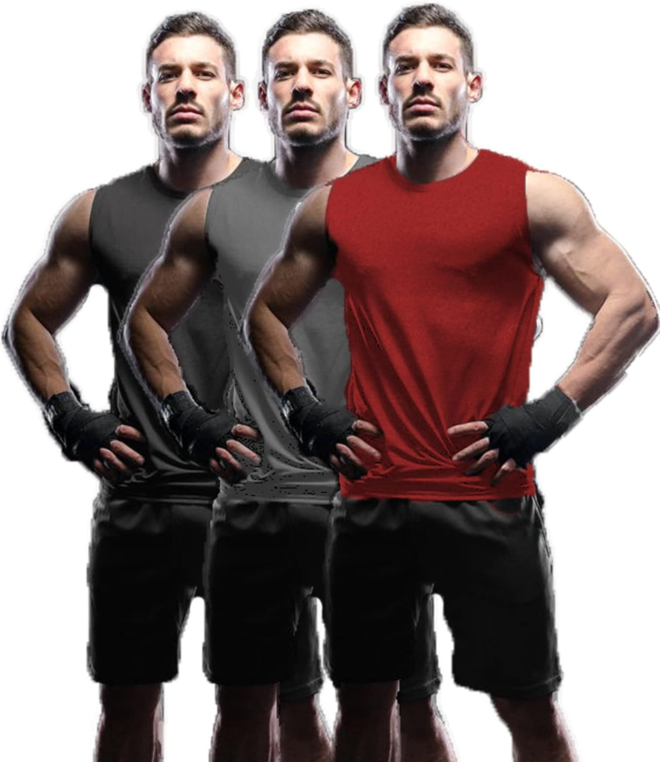 COOFANDY Men'S 3 Pack Workout Tank Tops Gym Muscle Tee Bodybuilding Fitness Sleeveless T Shirts image number 4