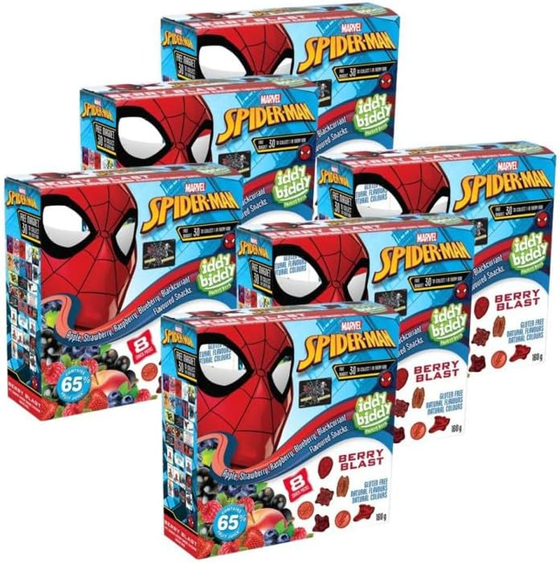 Iddy Biddy Spiderman Fruit Snack, Berry Blast, 6 Pack, 960G - Fruit Flavoured, Gluten Free, Natural Colours & Flavours, 65% Fruit Juice, Kids Lunch Box Treats image number 5