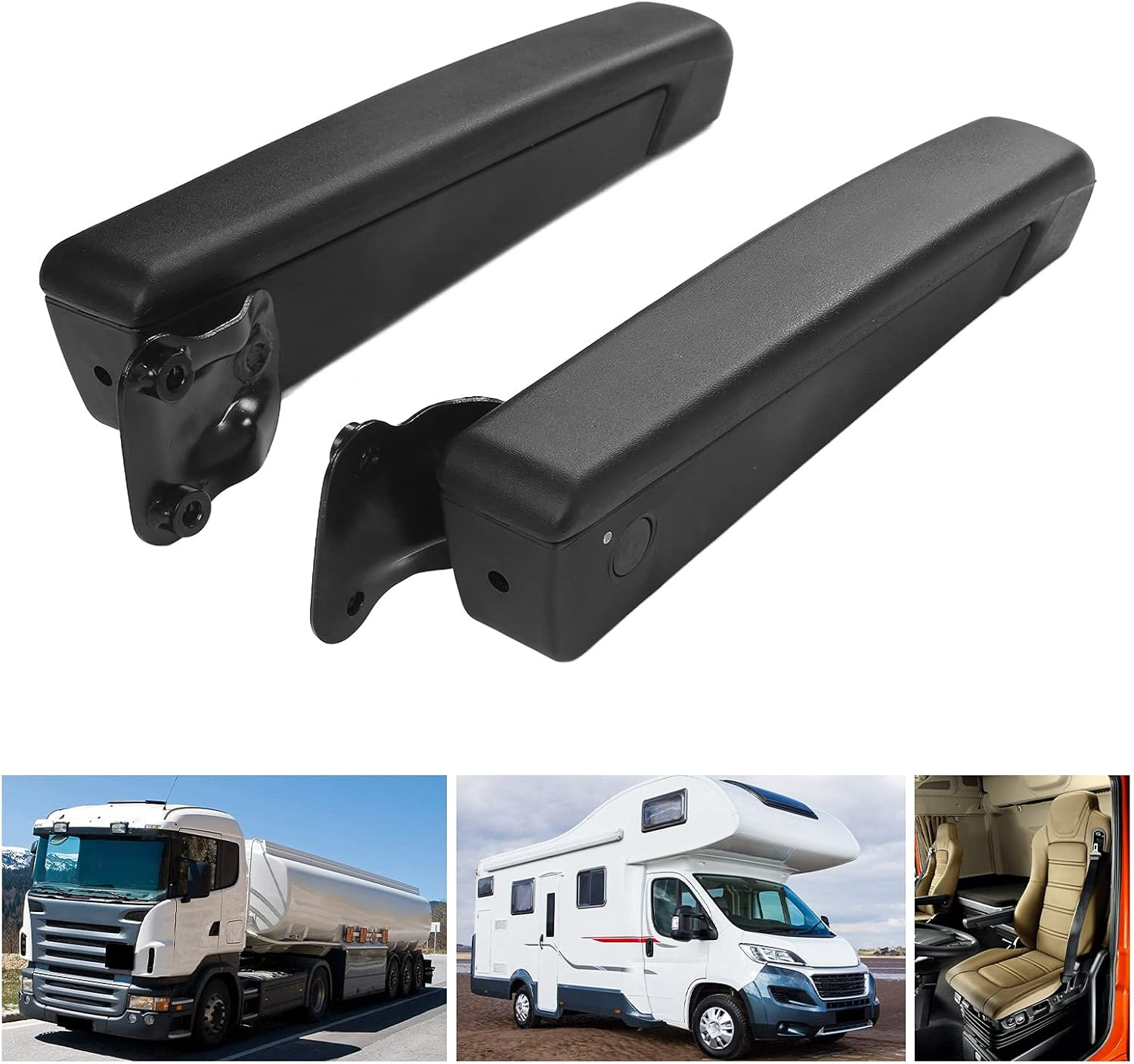 Car Arm Rest, Universal Black 2PCS Left Right Flexible Armrest Shock Absorption for Boats for Automobiles