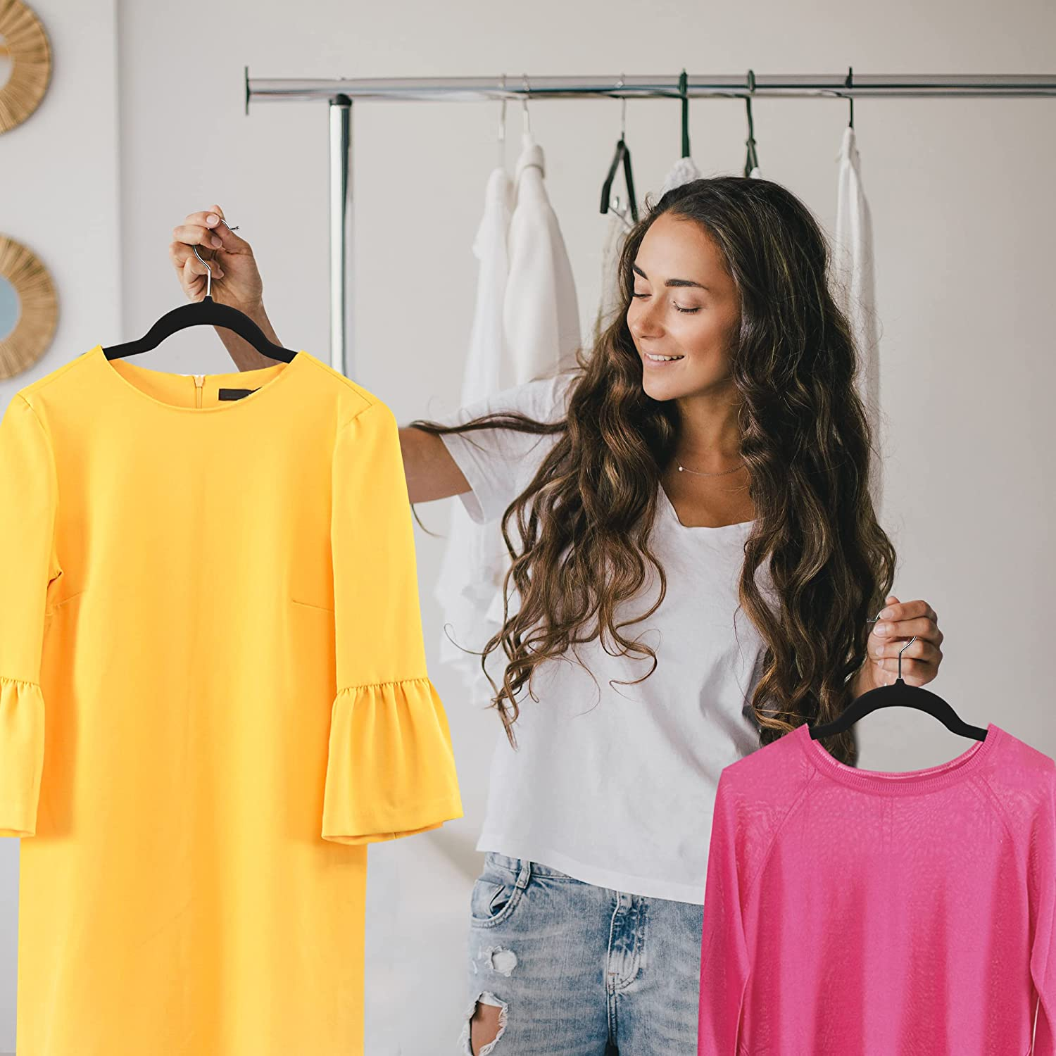 Utopia Home Velvet Hangers 50 Pack - Non-Slip Clothes Black Hanger - Suit Hangers with 360 Degree Rotatable Hook - Heavy Duty Hanger for Coat & Pant image number 5