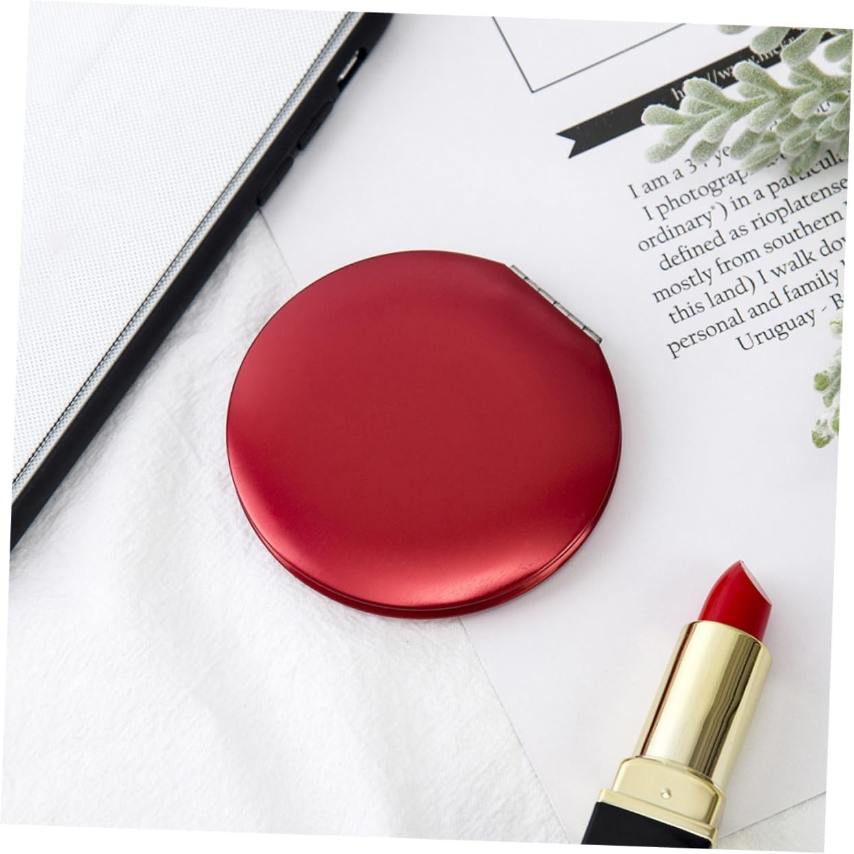 6Pcs Mini Folding Pocket Mirror Lightweight Practical Makeup Mirror Metallic Colors Peacock for Daily Use and Travel image number 2