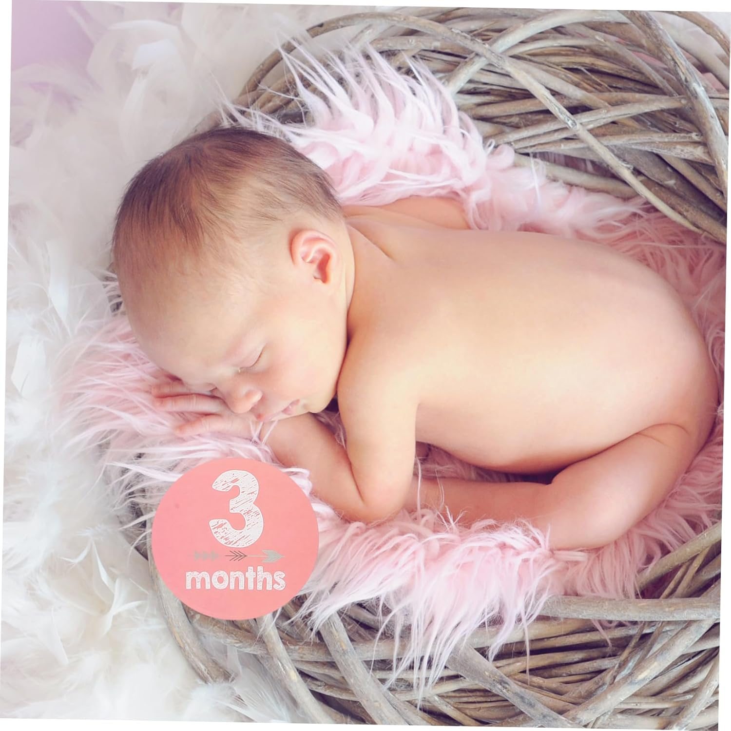 1Set Milestone Stickers for Monthly Growth Tracking Newborn Photo Props Durable Easy Clean Adhesive Stickers Showers and Announcements image number 1