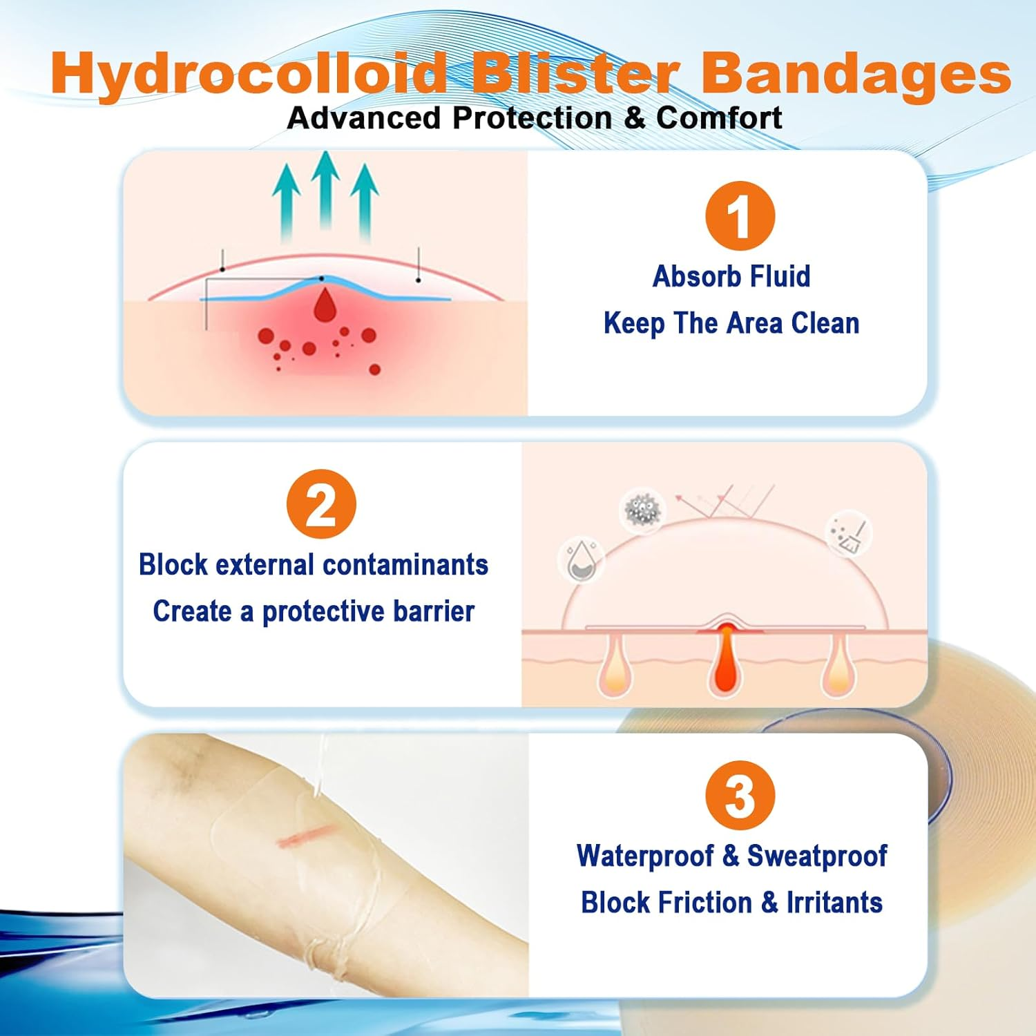 Hydrocolloid Roll 5X500Cm - Breathable, Self-Adhesive Wound Care Patches and Tape for DIY Customization, Hydrocolloid Patches and Tape for Large Coverage image number 3