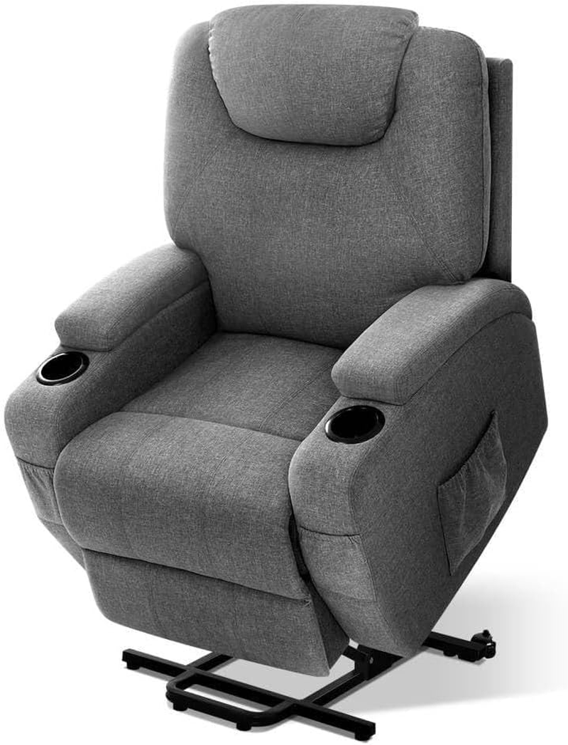 Artiss Massage Chair Grey Fabric Recliner Lounge Sofa Armchair, Home Furniture Health Personal Care, Lift Heated Electric Adjustable Backrest Footrest Rocking Nursing Feeding image number 3