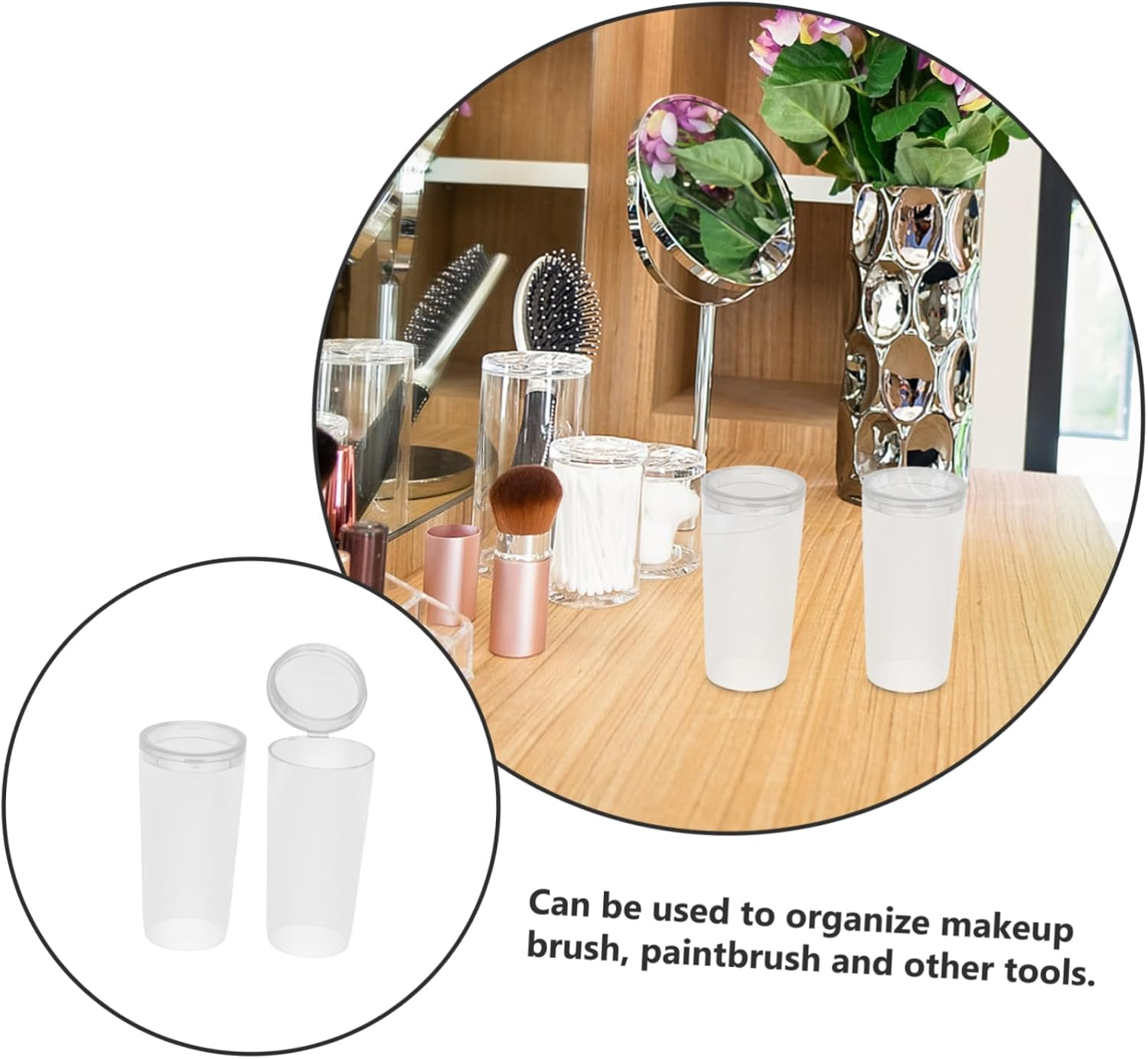PACKOVE 10Pcs Transparent Makeup Brush Covers round Design Brush Protectors Versatile Holder for Cleanliness and Maintenance for Household and Art Tools image number 6