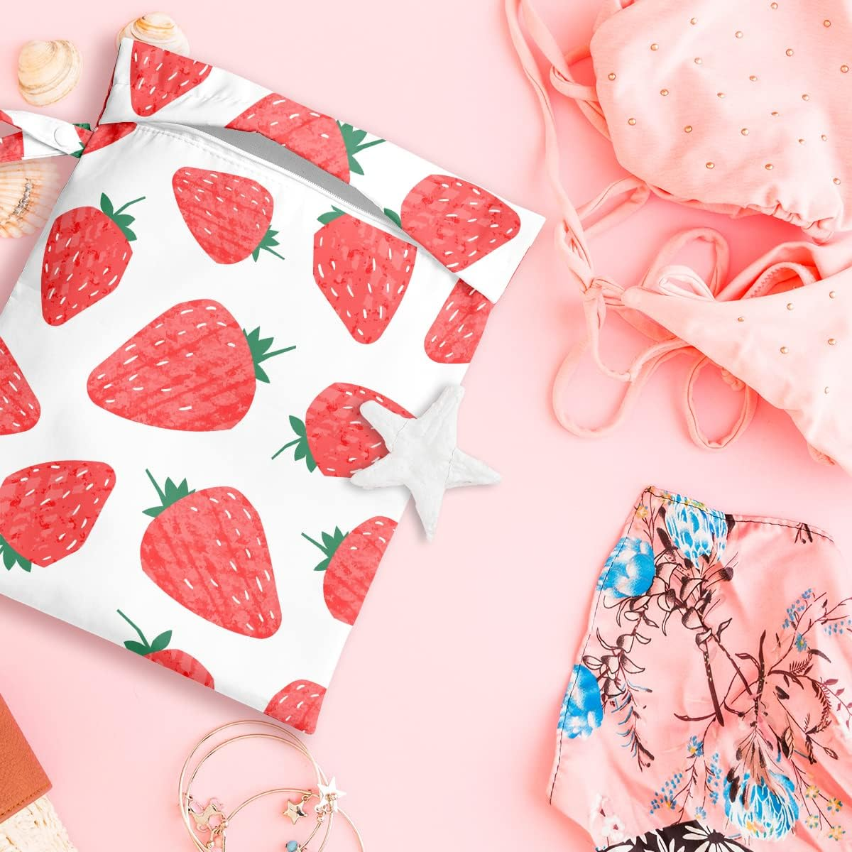 Wet Bag, Wet Dry Bag, Wet Bag for Swimsuit, Travel, Beach, Pool - Fruit-03 image number 5