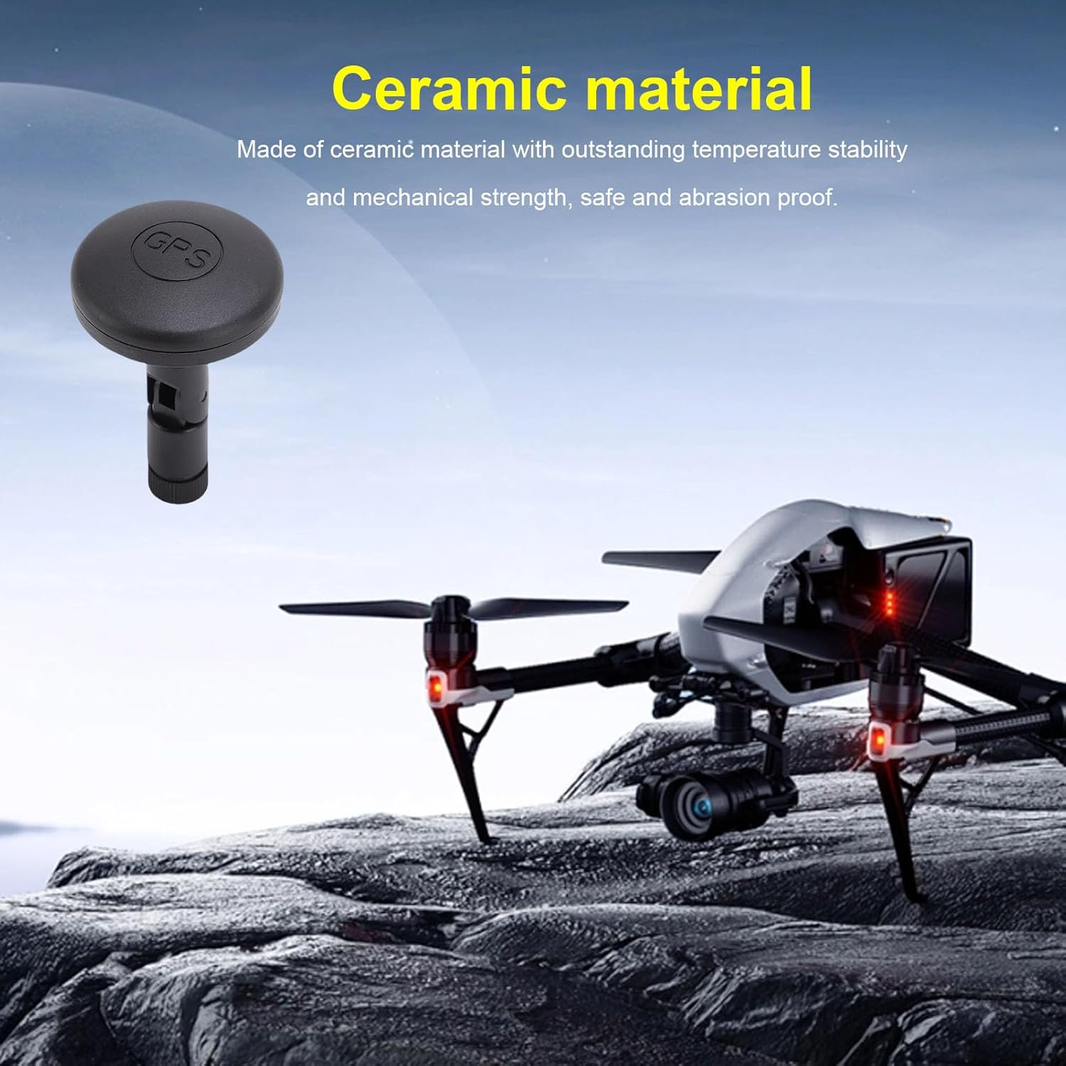 Dpofirs High Gain Ceramic GPS Mushroom Antenna with SMA Connector,Foldable GPS Antennae, anti Interference for Vehicles, Boats, Drones, Marine Outdoor Navigation image number 4