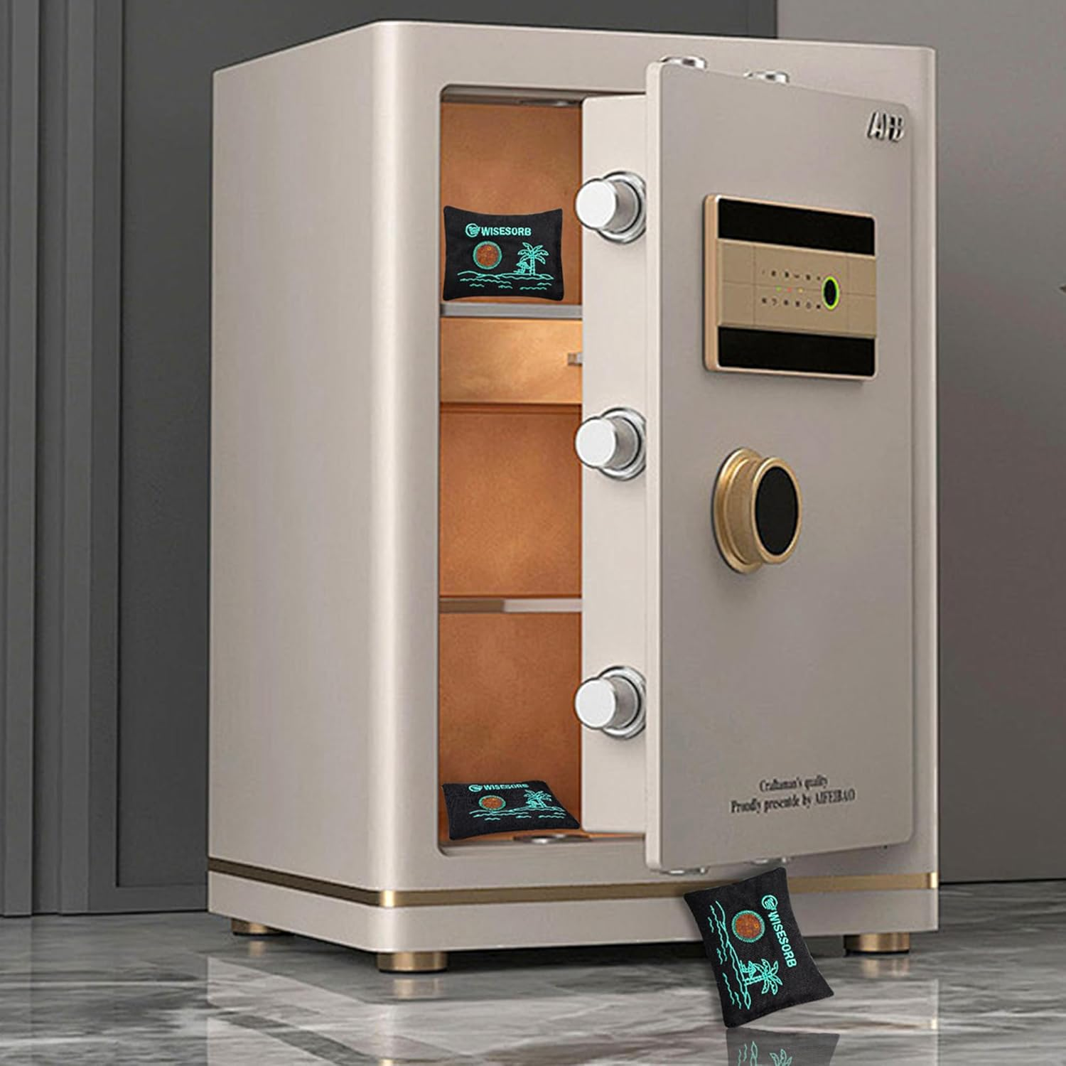 Wisesorb 100G X 5Pcs Rechargeable Desiccant Packs for Storage, Color Indicating Silica Gel Packets Moisture Absorbers with Transparent Window, Reusable Dehumidifier Bags for Gun Safe Closet Basement image number 4