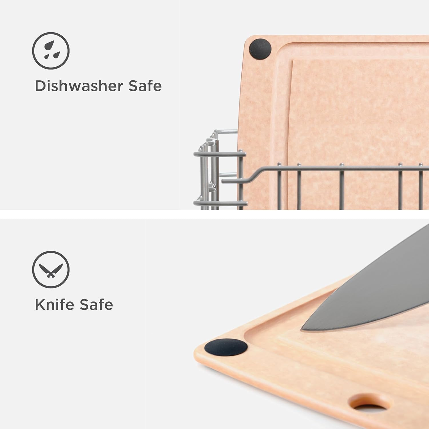 Epicurean All-In-One Cutting Board with Non-Slip Feet and Juice Groove, 11.5" &times; 9", Natural/Black image number 4