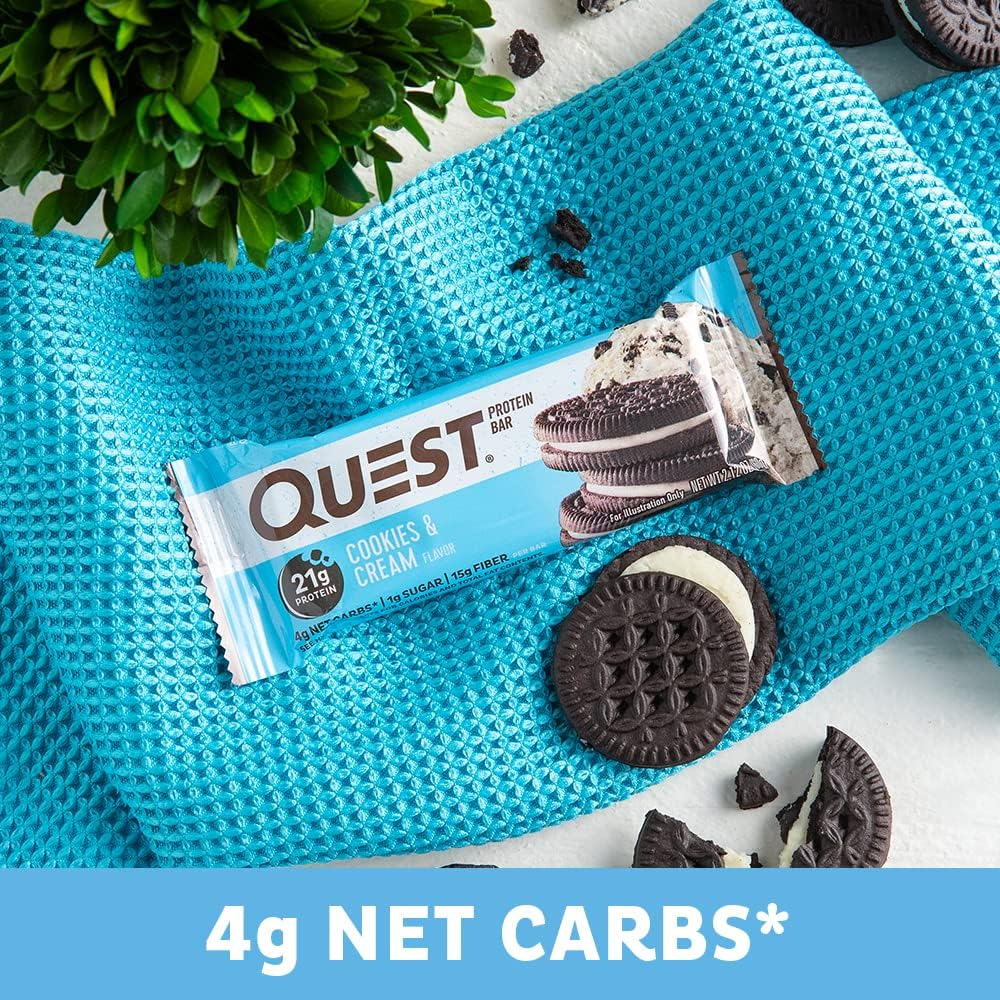 Quest Nutrition Cookies and Cream Protein Bar, High Protein, Low Carb, Keto Friendly, 12 Count image number 5