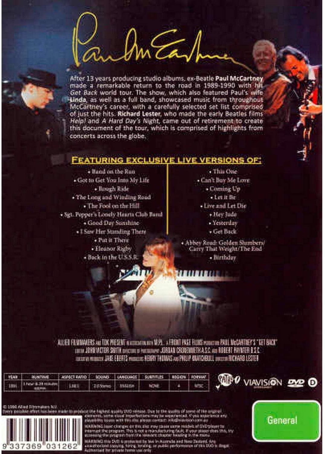 Paul Mccartney'S Get Back - Dvd
