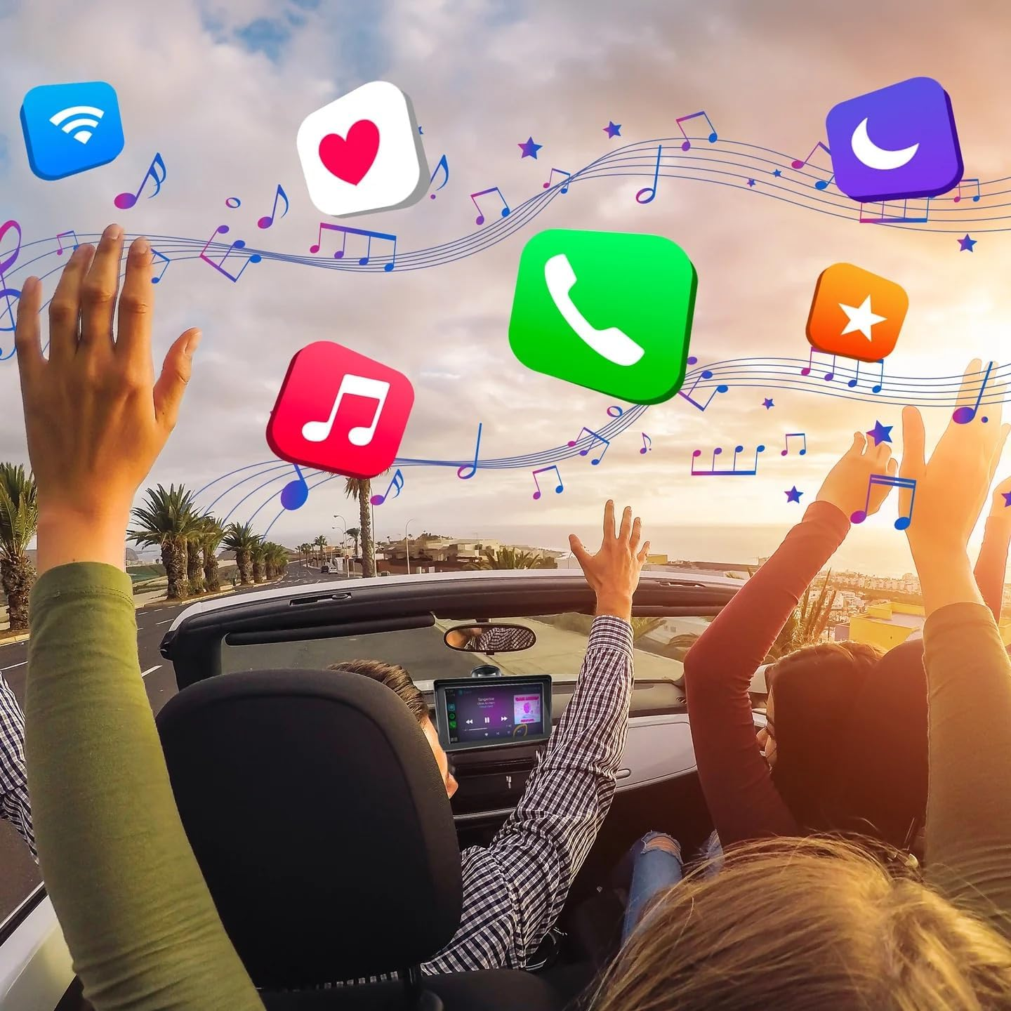 Kleva Range New 7" HD Touch Screen Portable Kleva Smartplay Automatic Multimedia Player - Apple Carplay Android Auto Wireless Audio Voice Control Car Stereo Mirror Link/Siri/Bluetooth/Navigation