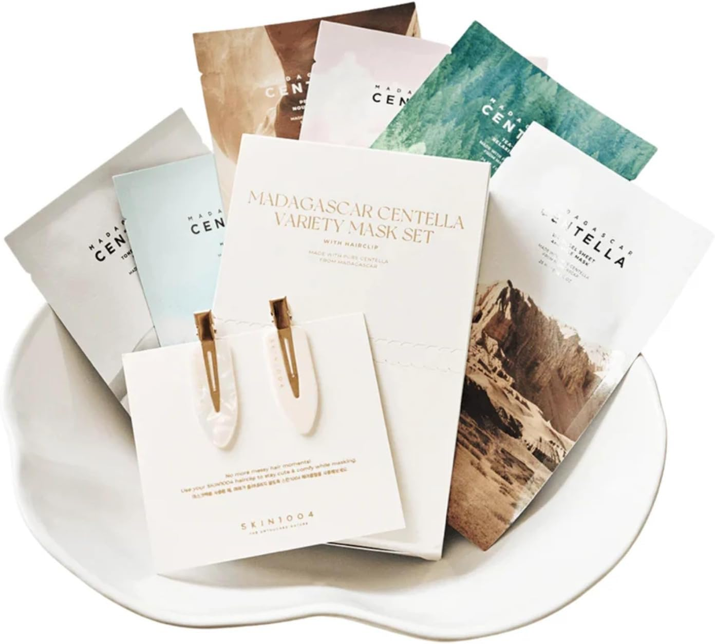 SKIN1004 Madagascar Centella Variety Mask Set | 6 Mask + Hair Clip image number 4