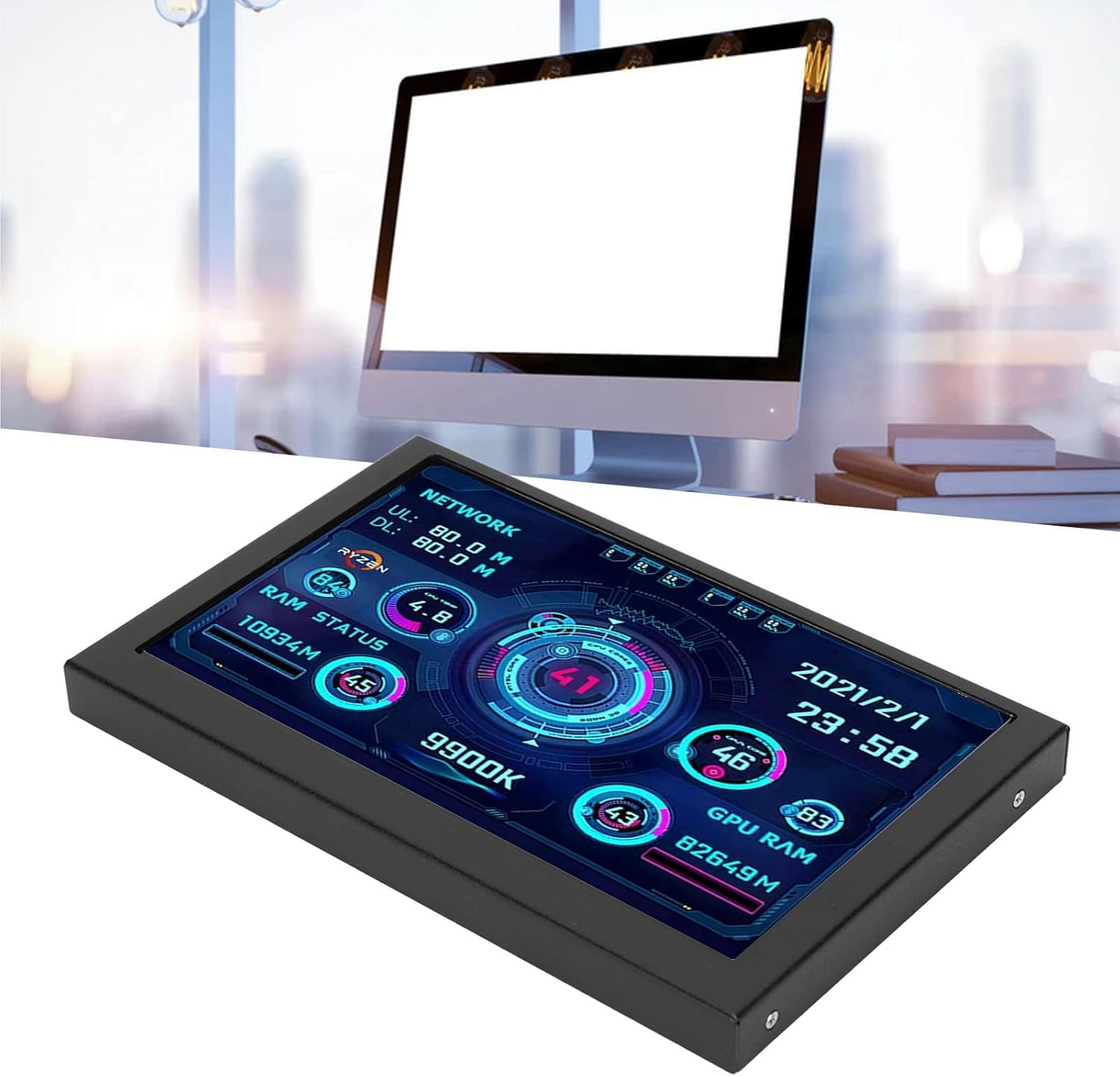 5In Computer Temp Monitor, 800X480 IPS PC Temperature Display Mini HDMI USB Secondary Screen PC CPU GPU RAM Data Monitor image number 3