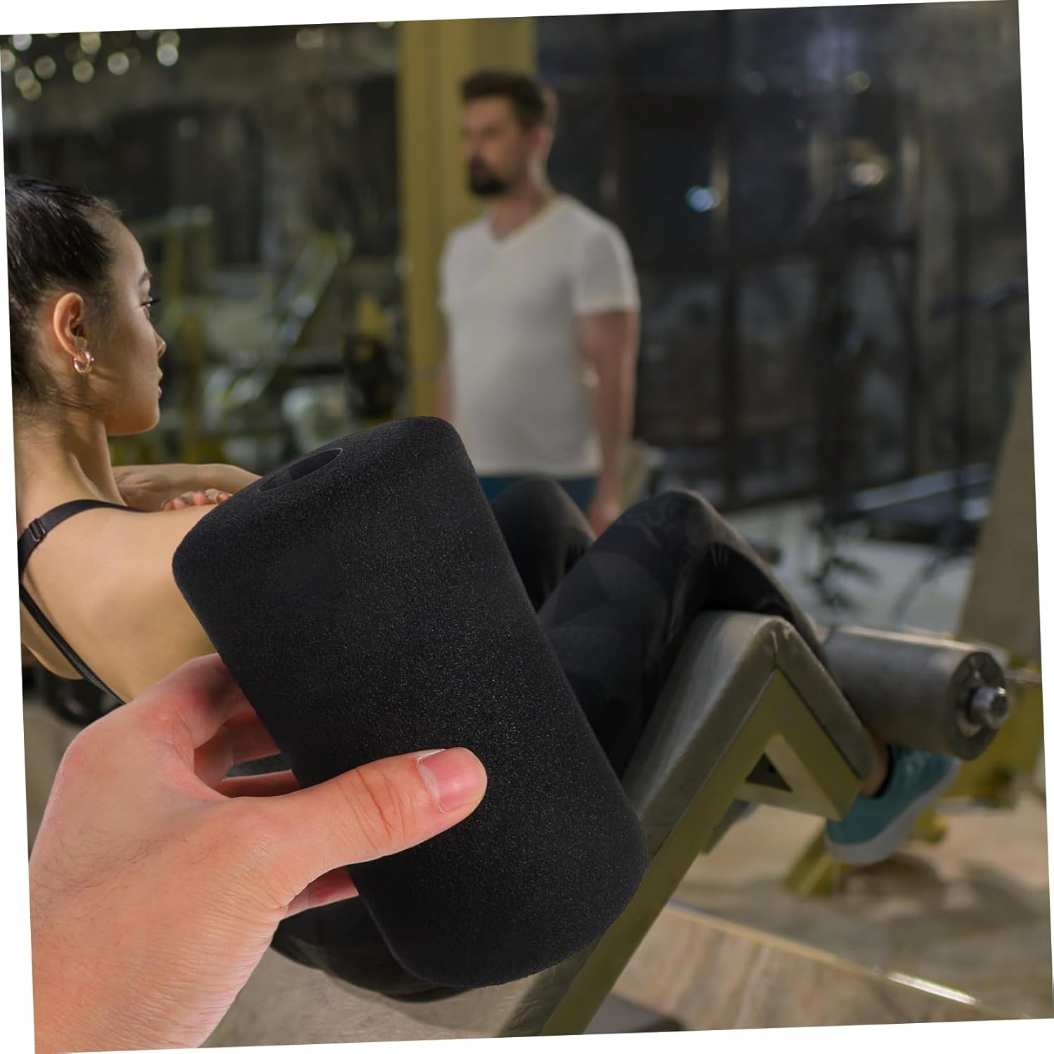 Kisangel 4Pcs Foam Foot Pads Rollers for Universal Home Gym Equipment Covers Leg Extension Replacement Machine Pads for 22Mm Inner Diameter 135Mm Length image number 2