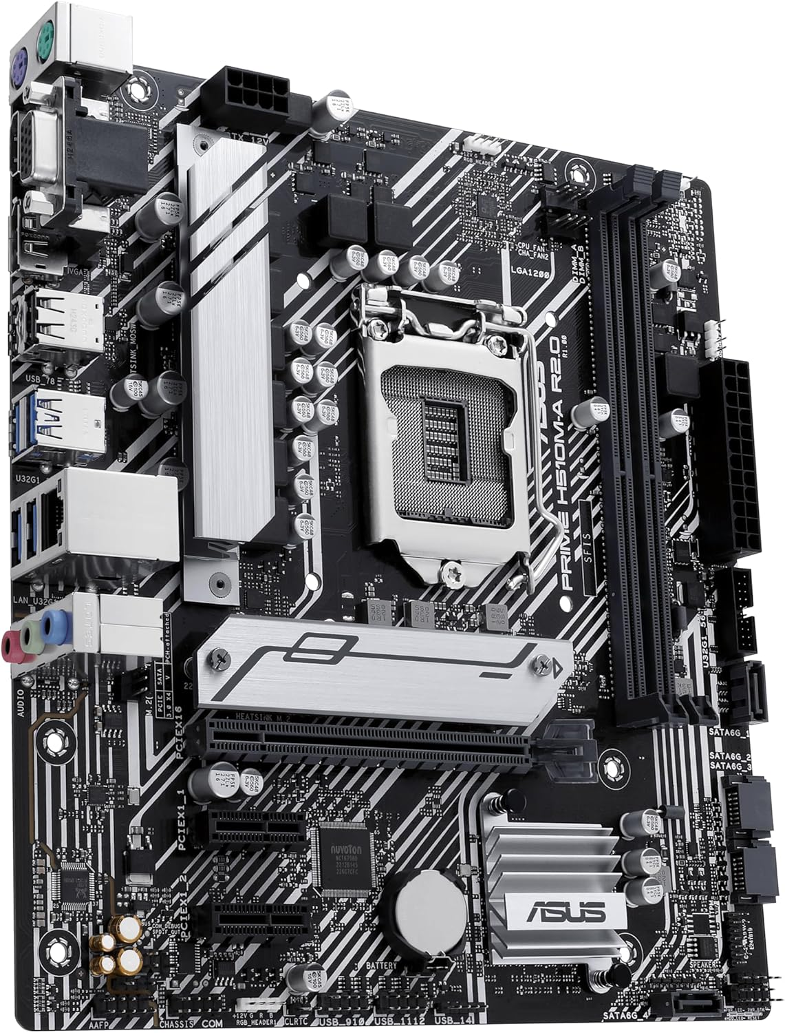 ASUS Prime H510M-A R2.0 Motherboard Socket Intel LGA1200 (Intel H470 Chipset, Matx, DDR4, USB 3.2 Gen 1, M.2, 1GB Ethernet, Aura Sync) image number 4