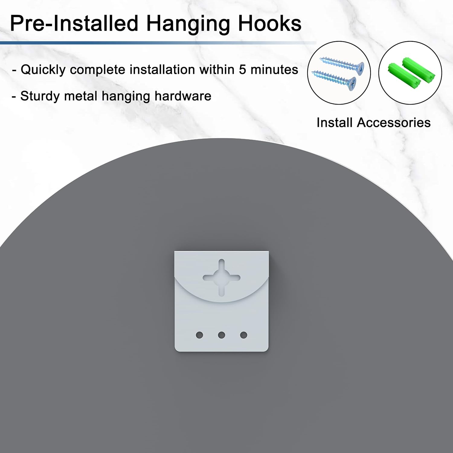 ANYHI round Mirror, 55 Cm Circle Frameless Mirror, Beveled Bathroom Mirror, round Mirrors for Wall D&eacute;cor, Wall Mirror for Bathroom Bedroom Entrance Living Room image number 6