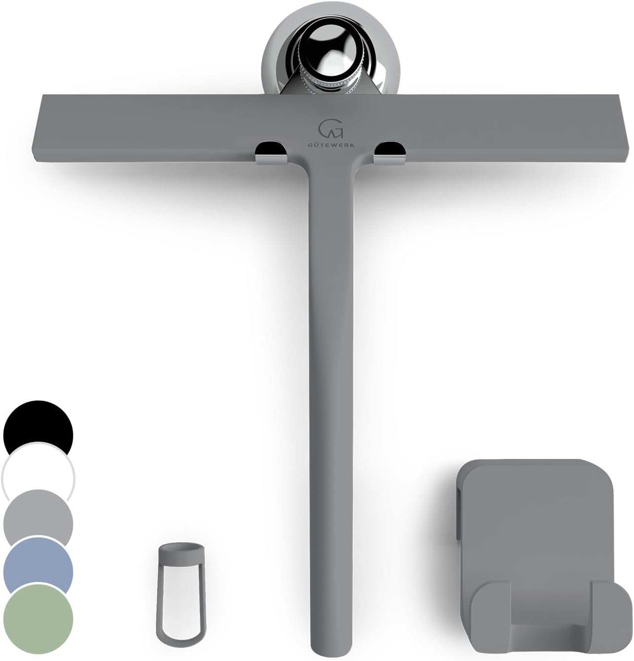 G&Uuml;TEWERK Shower Squeegee for Glass Doors and Windows - 9 Inch Grey Rubber Blade for Cleaning image number 7