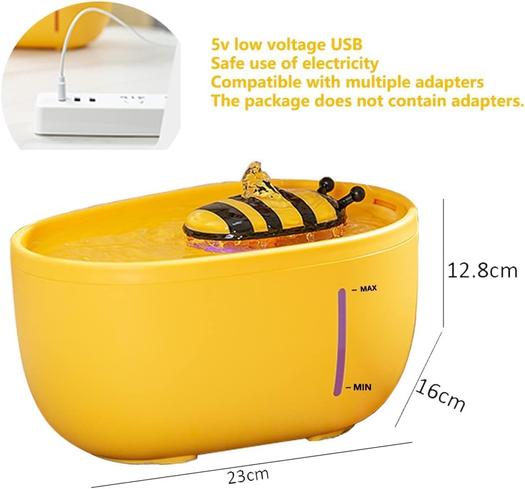 Cat Water Fountain Automatic Drinker for Pet,2L Ultra-Quiet Pet Water,With Level Window&Led Light,Pet Dispenser Blue (JPA-11)