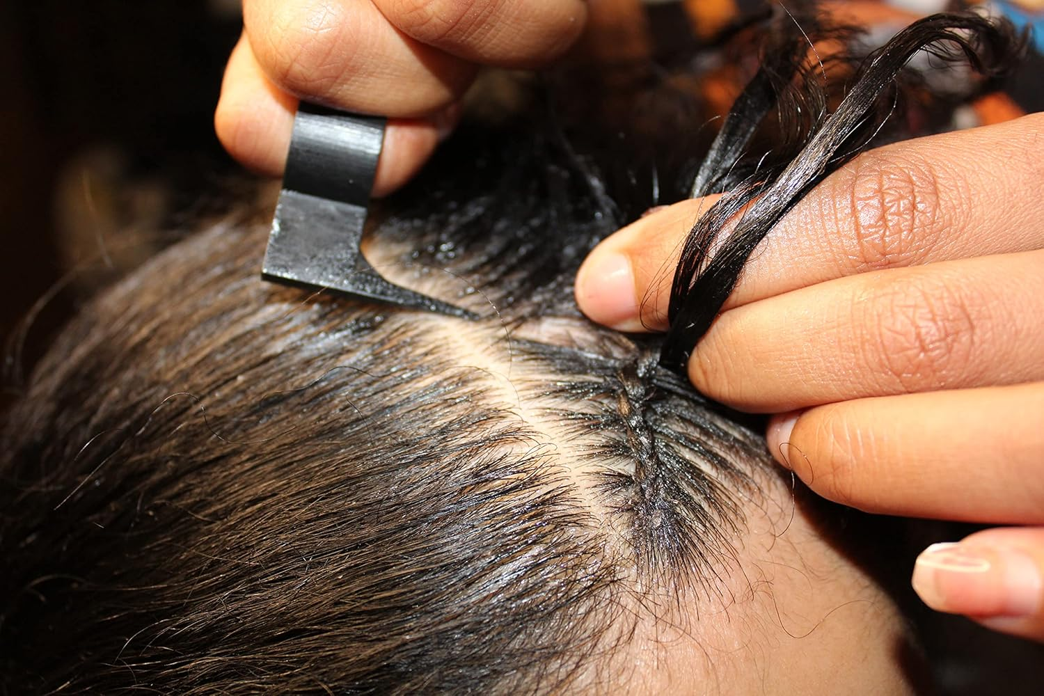 The Braid Aid Adjustable Finger Parting Tool - Stitch Braiding Tool, Finger Comb Hair Parting Tool - Lightweight Hair Separating Tool - Great for Any Hair Type - Pack of 2 image number 5