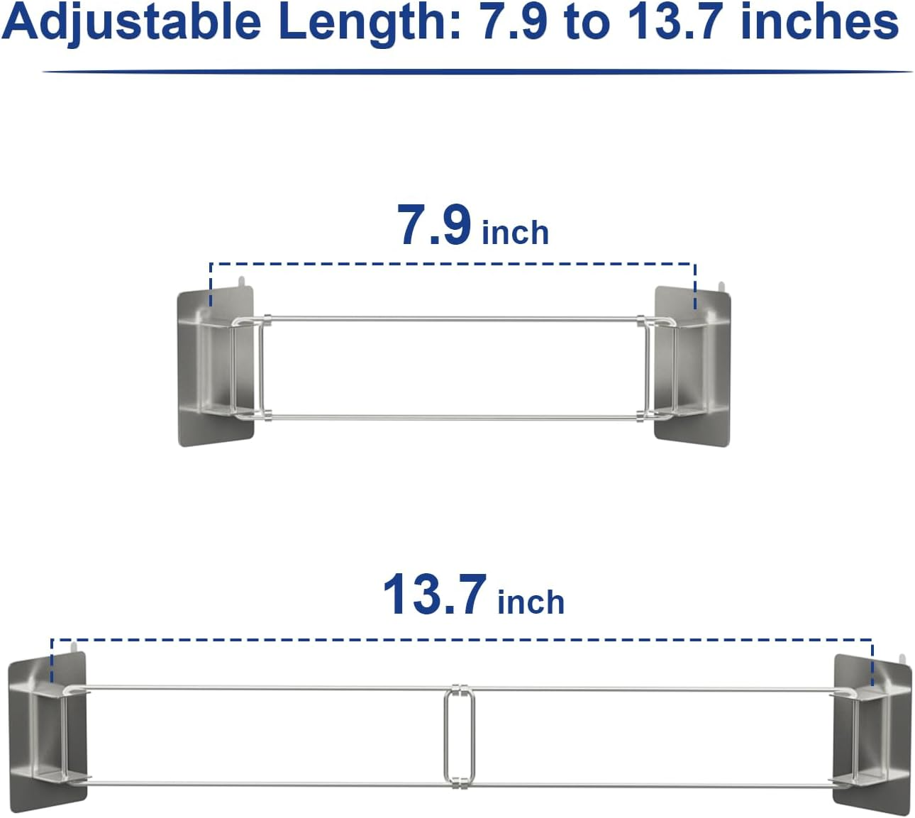 Safoner RV Shower Corner Storage Bar- Adjustable Stainless Steel Rod for Corner Shelves in Camper, Length 7.9-13.7 Inches- RV Bathroom Organization Must Have Accessories (2 Pack image number 2