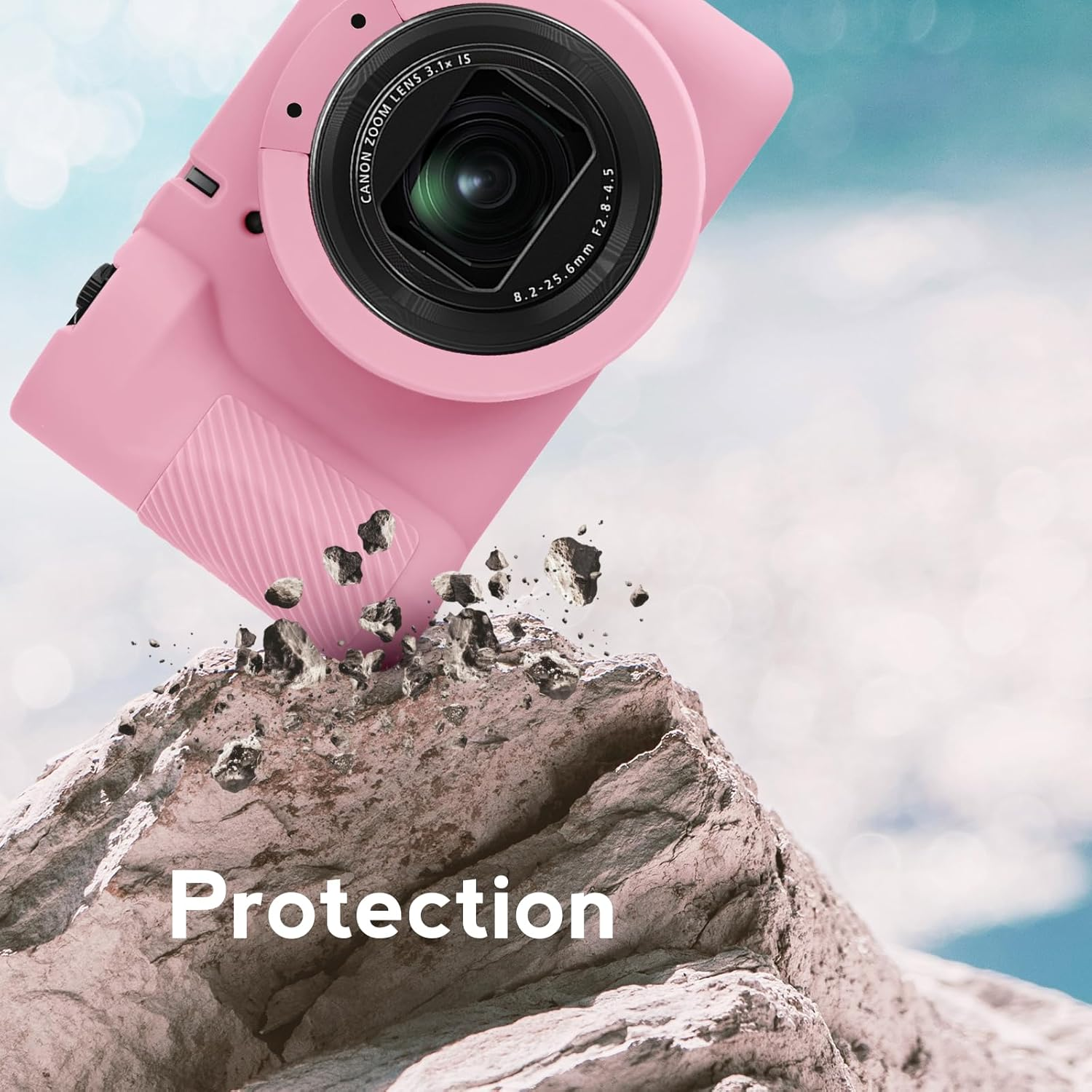 TYUANDOUER Silicone Case for Canon Powershot V1 & LCD Screen Protector Accessories Kit, Camera Case for Canon V1 with Lens Cap, Body Cover for Powershot V1 - Pink - Grey image number 4