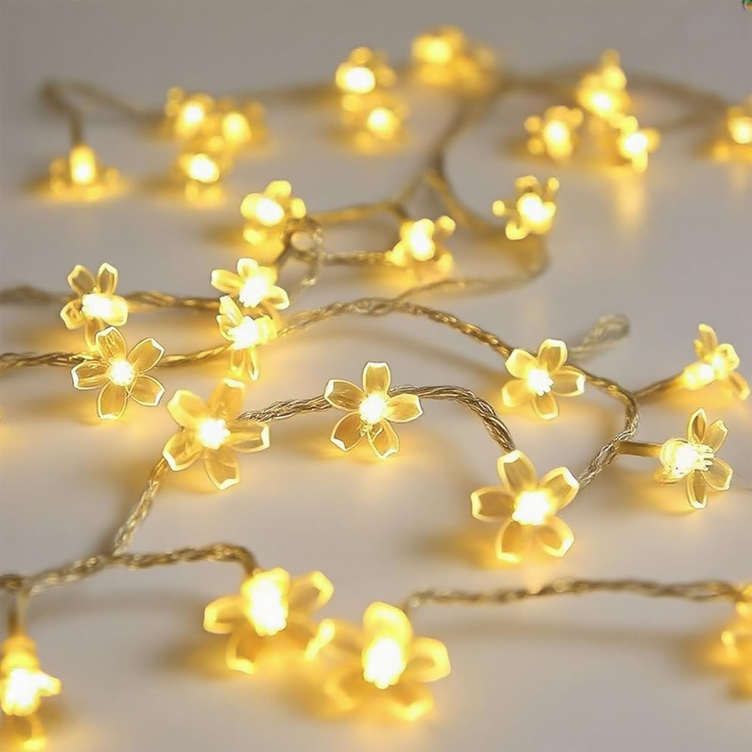 6M 40LED Fairy Lights, Cherry Blossom Fairy Lights Indoor, Battery Operated String Lights Waterproof for Camping, Garden Fence, Birthday, Easter, Christmas, Wedding Party, Bedroom (Warm White) image number 2