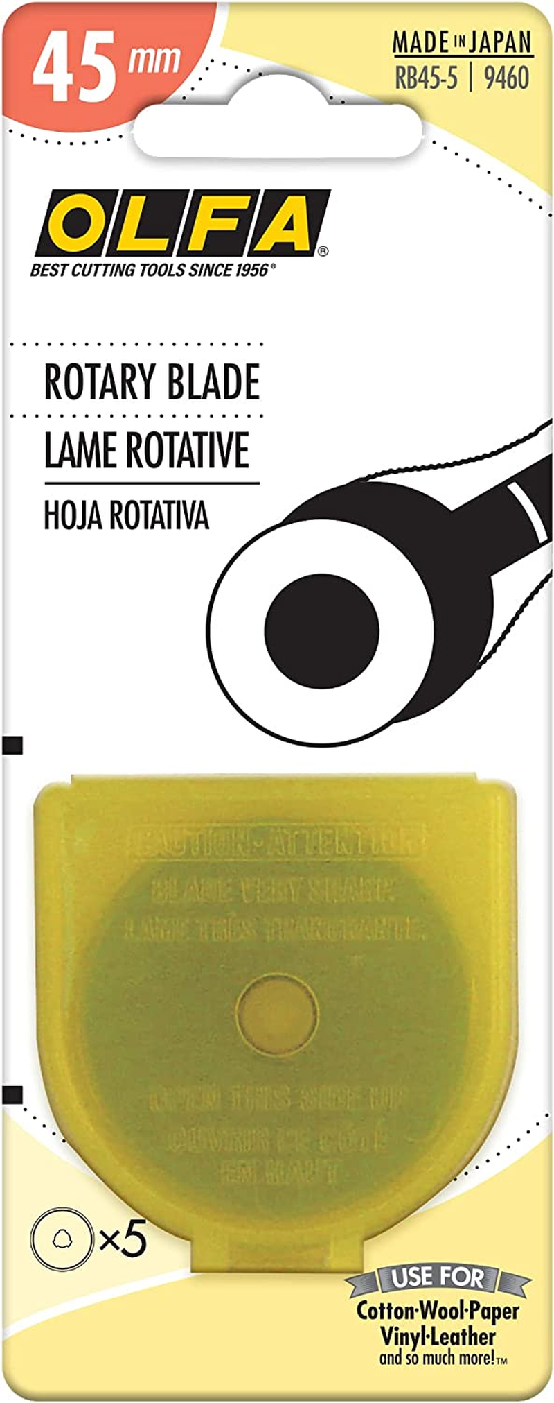 OLFA 45Mm Rotary Blades, 5-Pack