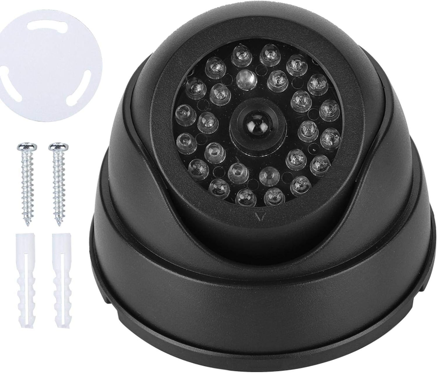 Dummy Security Camera Simulated Surveillance Cameras,Fake Security Camera with Flashing Red LED Light, for Home and Outdoor, Battery Powered,Black image number 4