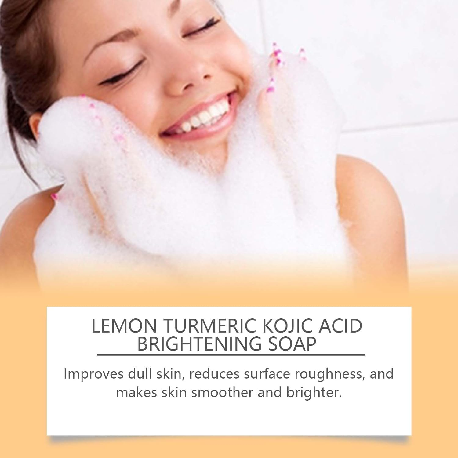 Scentric Glow Soap, Lemon Turmeric Kojic Acid Soap, Turmeric Soap for Dark Spots, Melanin Turmeric Soap for Face and Body, Moisturizing Deep Cleansing for Women & Men, Turmeric Lemon Soap 120G (3Pcs) image number 3