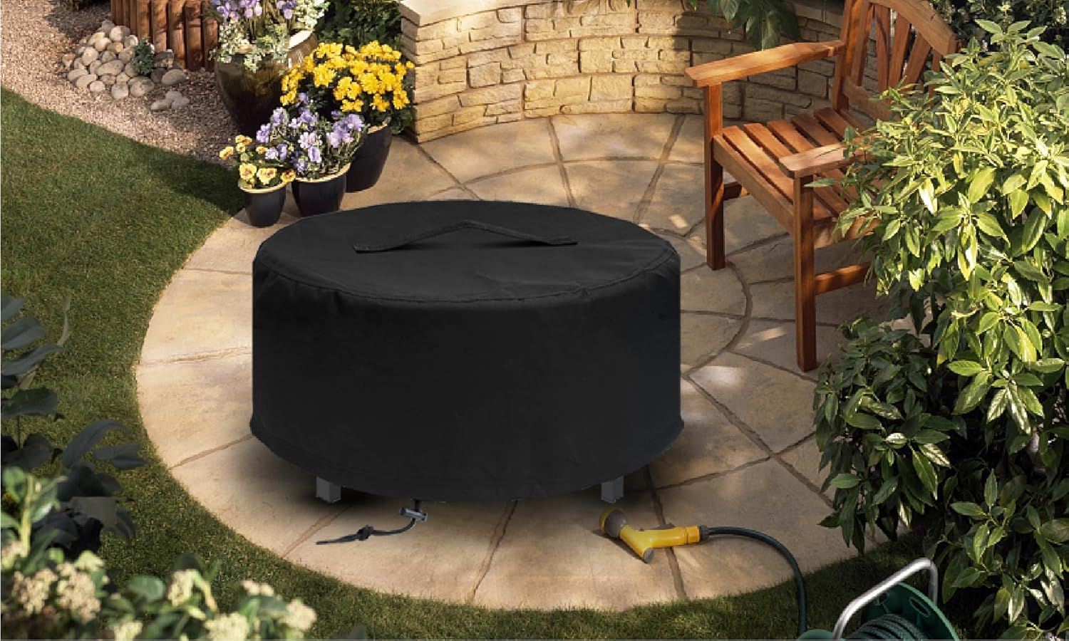 Fire Pit Cover for Solo Stove Fire Pit Surround Tabletop, Surround Shelter for Fire Pit Surround Table, Large Elevation Shelter for Yukon Wood Burning Outdoor Fire Pit, Black, 54" D*21" H image number 2