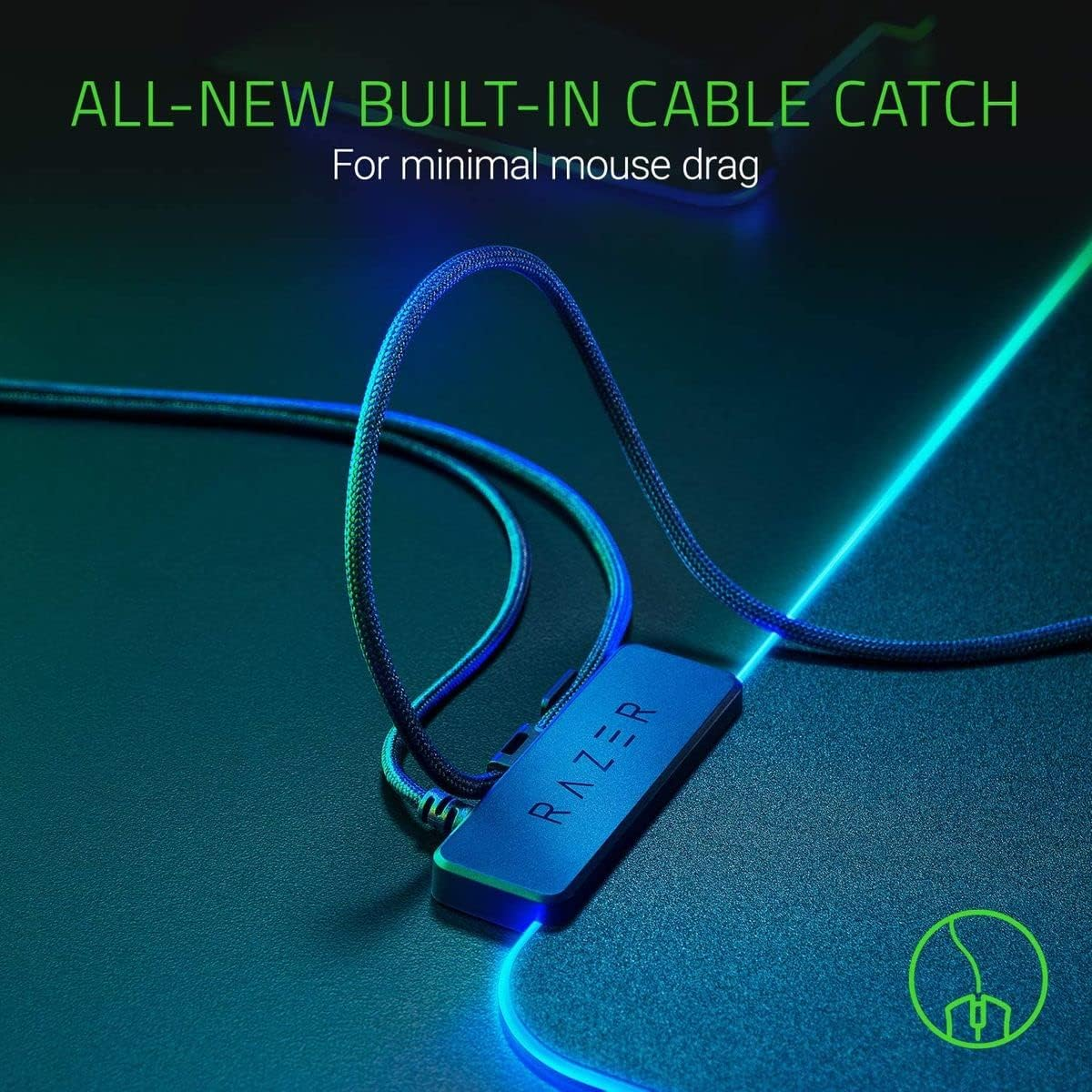 Razer Firefly Hard V2 RGB Gaming Mouse Pad: Customizable Chroma Lighting, Built-In Cable Management, Balanced Control & Speed, Non-Slip Rubber Base image number 2