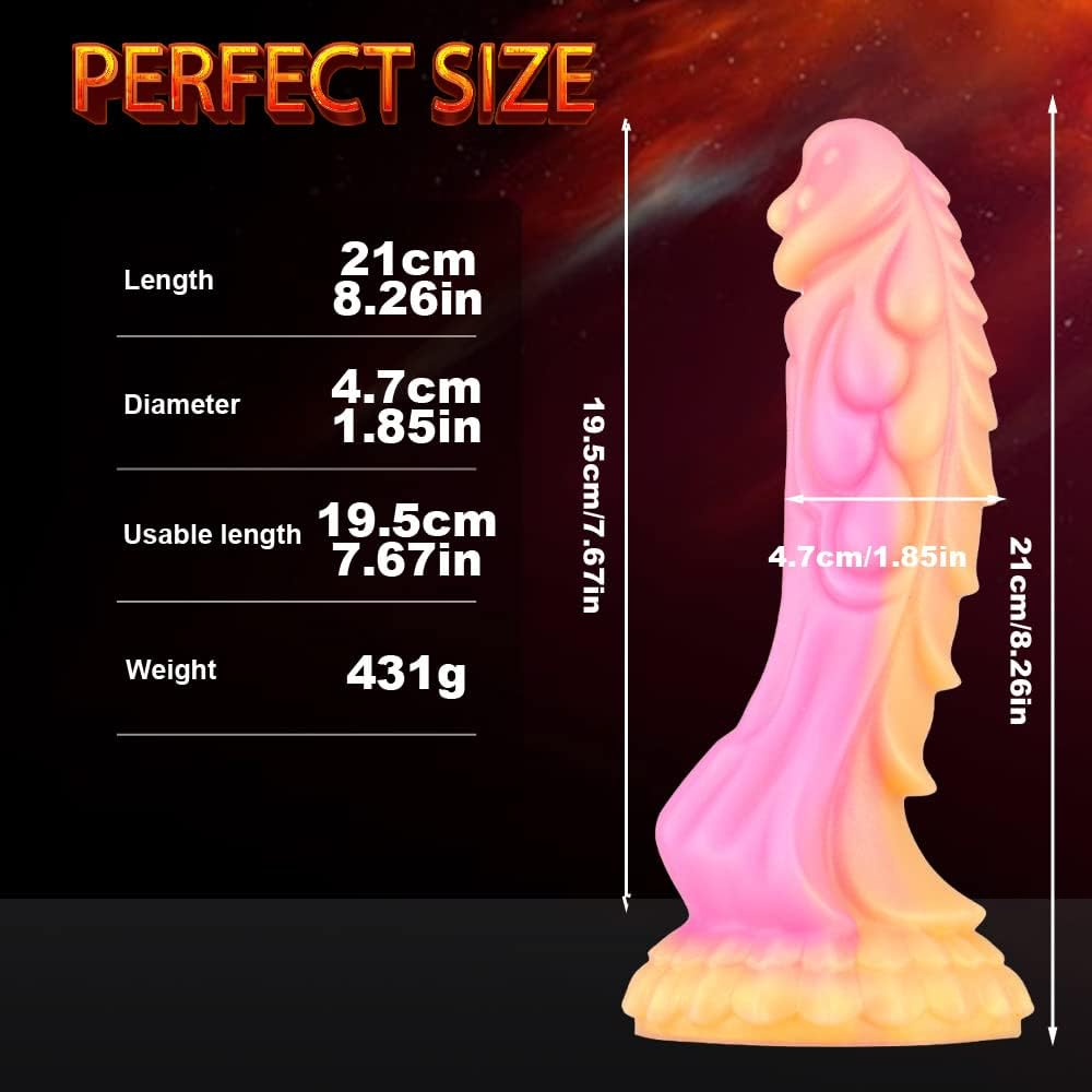 8.26 Inch Realistic Dildo for Beginners Lifelike Huge Silicone Dildo with Strong Suction Cup for Hands-Free Play, Soft Big Monster Dildo Adult Sex Toy for G-Spot Stimulator for Women Man and Couple image number 2