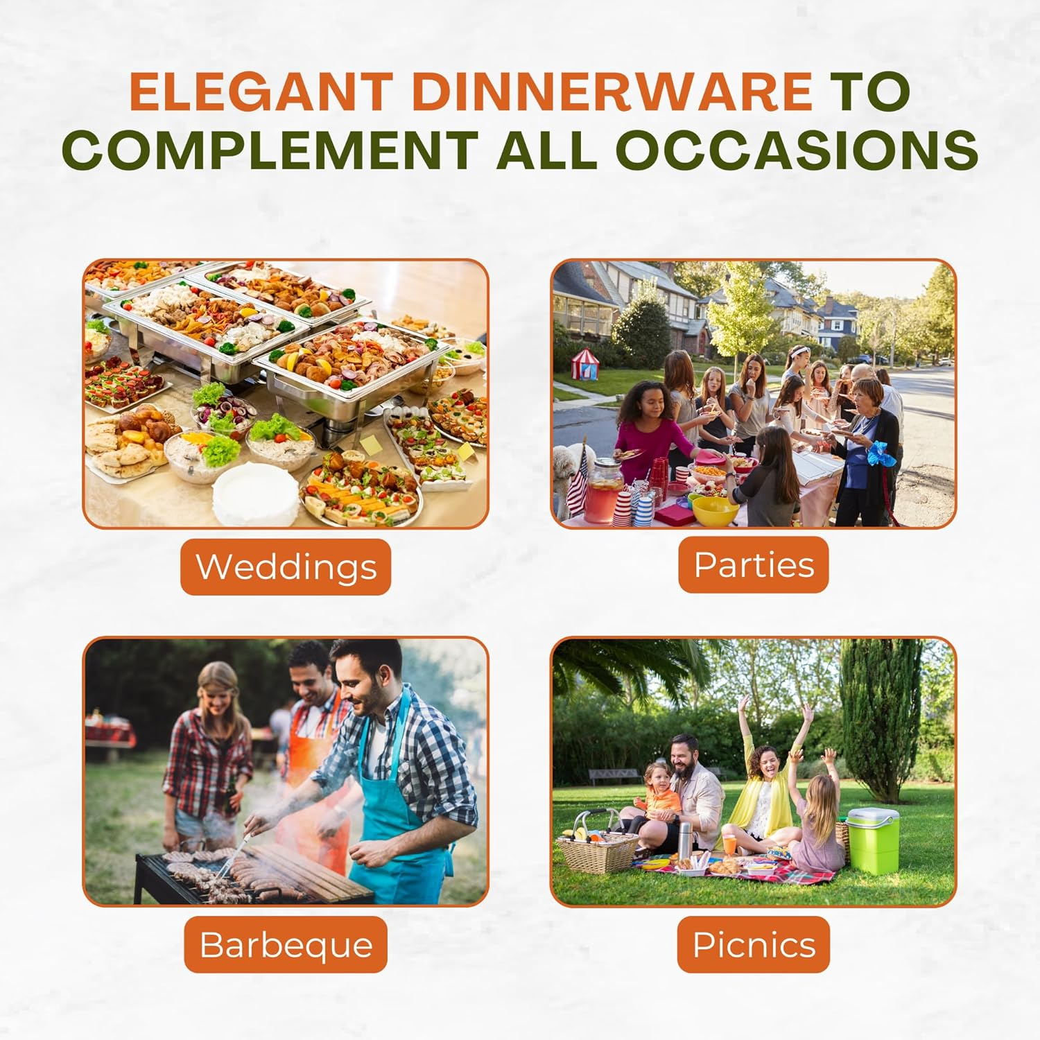 Natural Panaa 200 Pieces Biodegradable, Disposable Plates Party Paper Plates Set - Mother Nature'S Choice for Bamboo Party Plates and Party Cups | 100% Compostable Disposable Cutlery image number 2