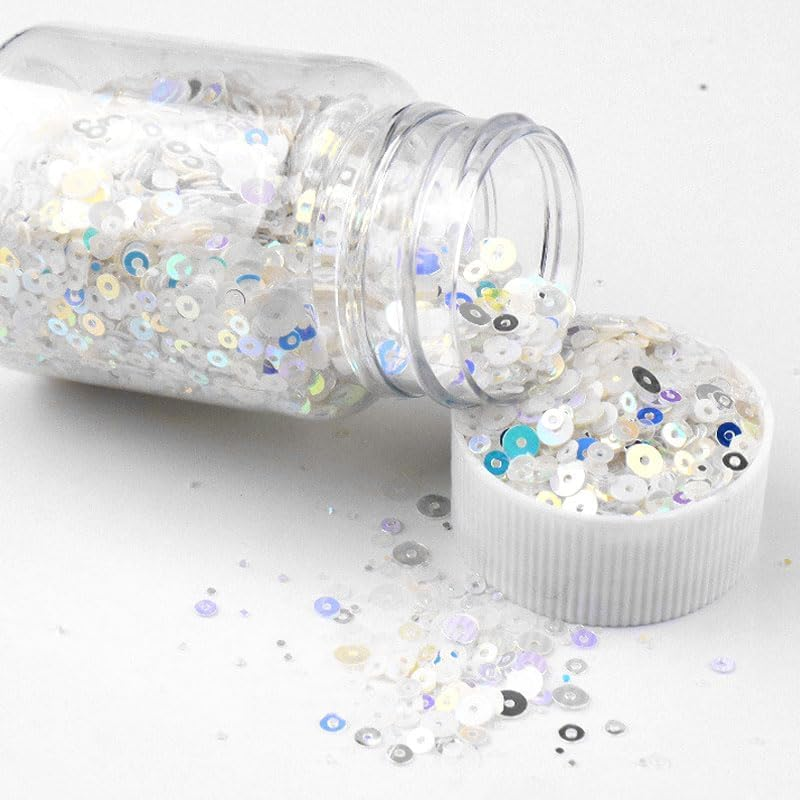 20K PCS 50G round Glitter Sequins, Sequin Art for Crafts Kids, Sequins for Sewing, Pink - Blue image number 6