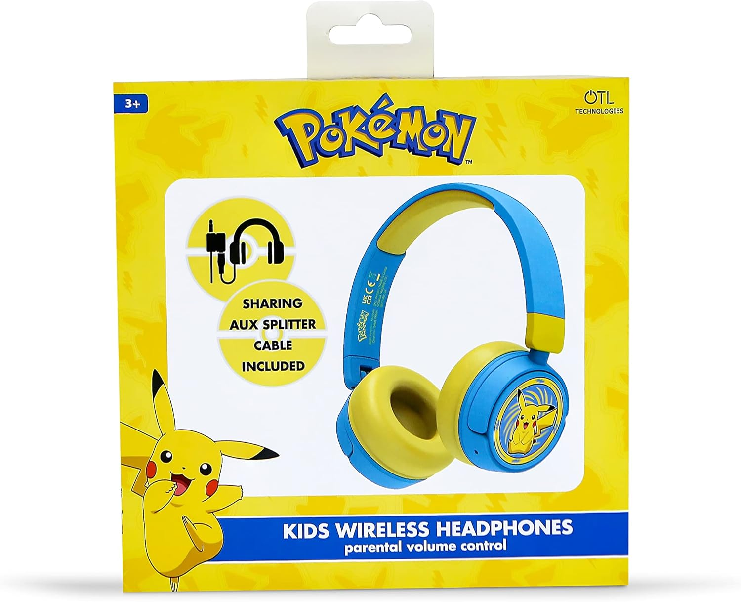 OTL Technologies PK0980 Pokemon Pikachu Kids Wireless Headphones - Blue image number 1