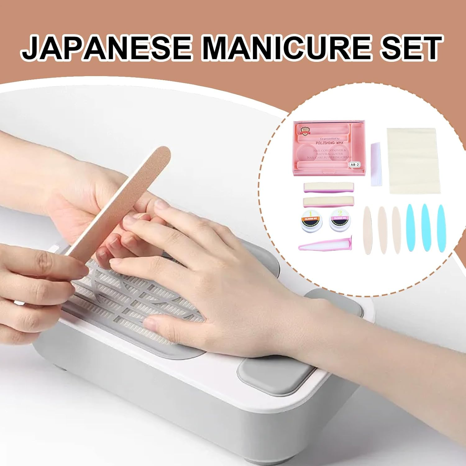 Japanese Manicure Kit | Nourishing Professional Personal Care Supplies | Women Manicure Kit | for Seniors Friends Pedicure Health Salon Home Travel Wedding Bridal Spa Holiday image number 3