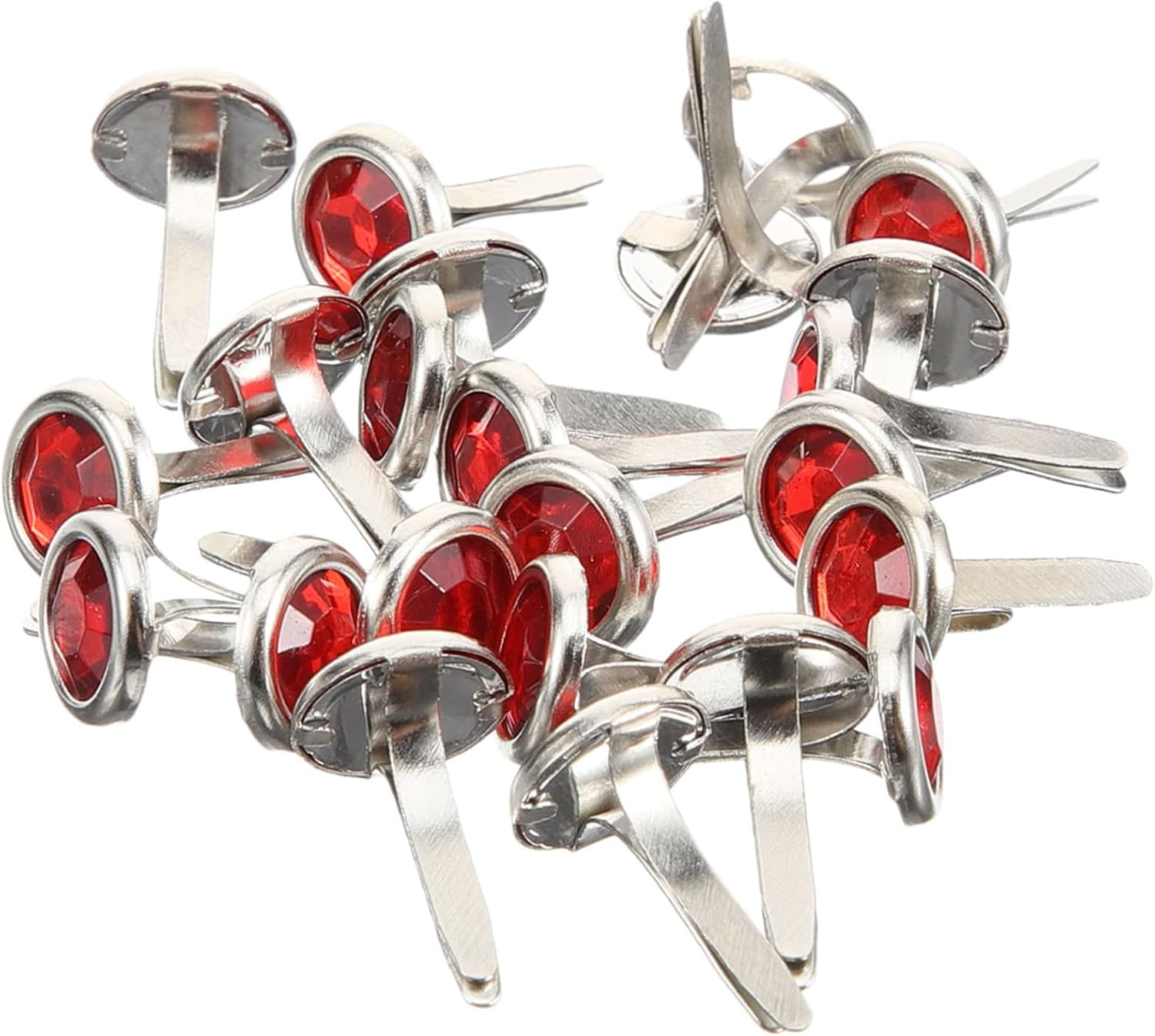 ARTIBETTER 100Pcs Colorful round Metal Brads for Boys and Girls DIY Crafts Red Decorative Fasteners Two-Legged Nails for Scrapbooking and Art Projects image number 2