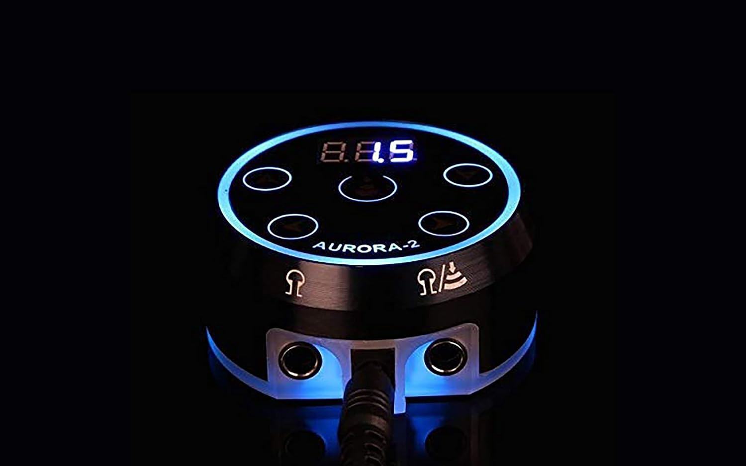 Coveted Professional Tattoo Power Supply - Aurora Colorful 2Nd Generation with Digital Display, Push Button Rotary Tattoo Machine Compatibility, Adjustable Voltage, Sleek Black Color - OTW-PDL2-1 image number 1