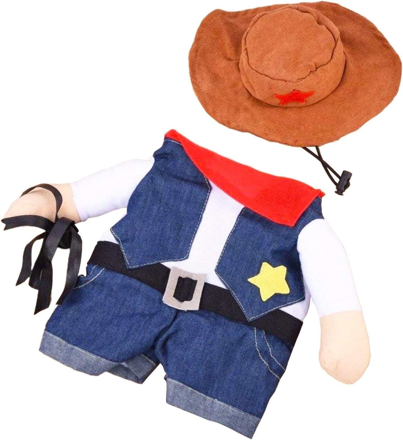 Cowboy Cat Costume with Hat, Funny Dog Costume, Cowboy Halloween Costumes for Cat & Puppy, Cute Cat Clothes Party Cosplay Costume for Cats, Puppy & Small Dogs (Blue, Medium) image number 3